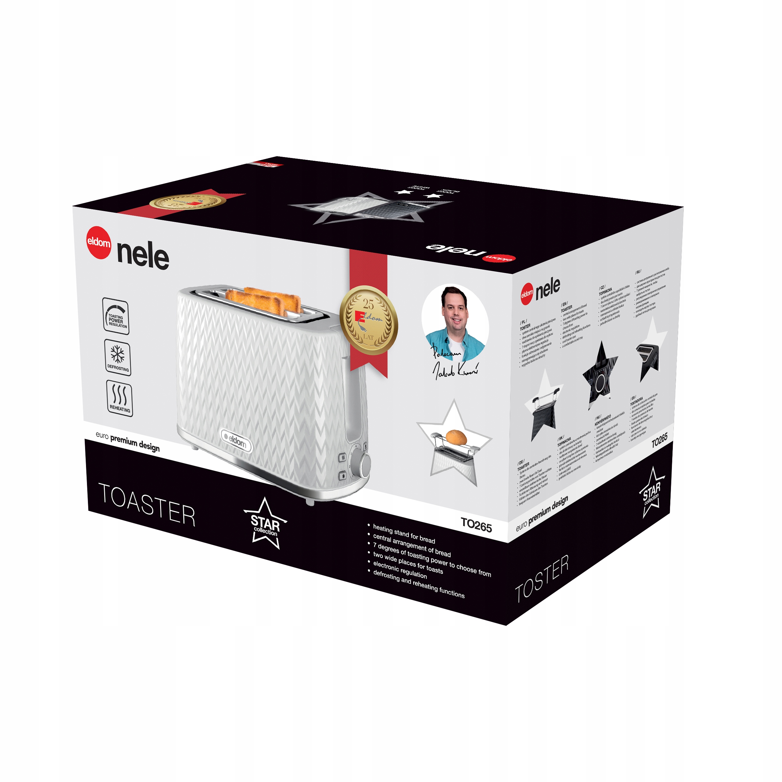 Toster Opiekacz Kanapek 930W TO26 Nele - Biały