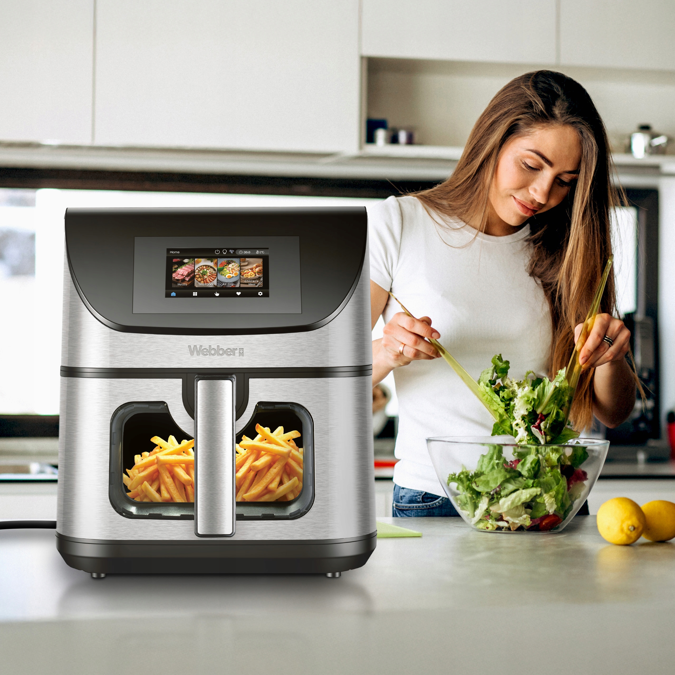 Frytkownica Beztłuszczowa Air Fryer 8l WIFI Nieprzywierająca 10 P 2200W