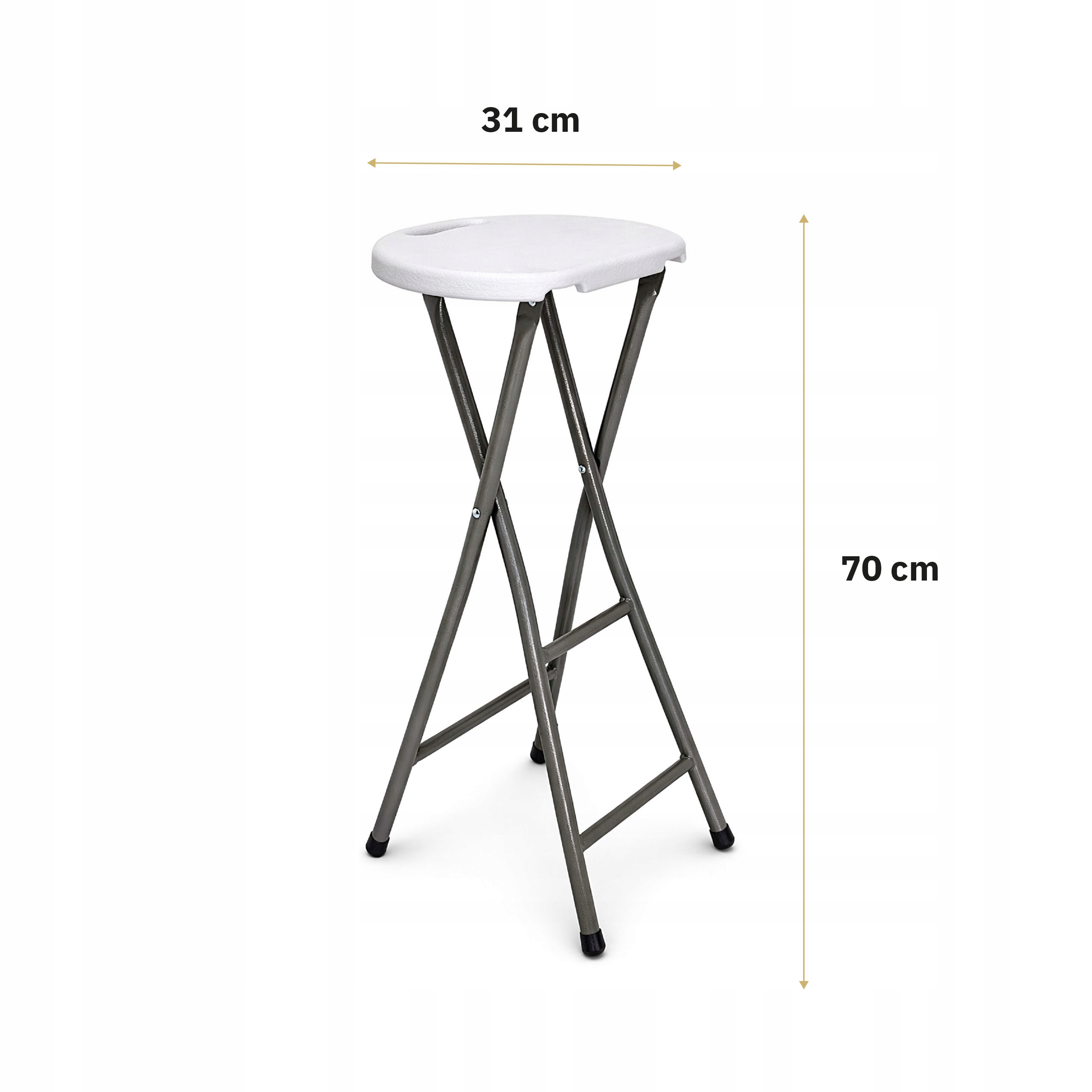 Hoker Cateringowy Składany NUFORMA 70 cm Krzesło Barowe HDPE - Biały