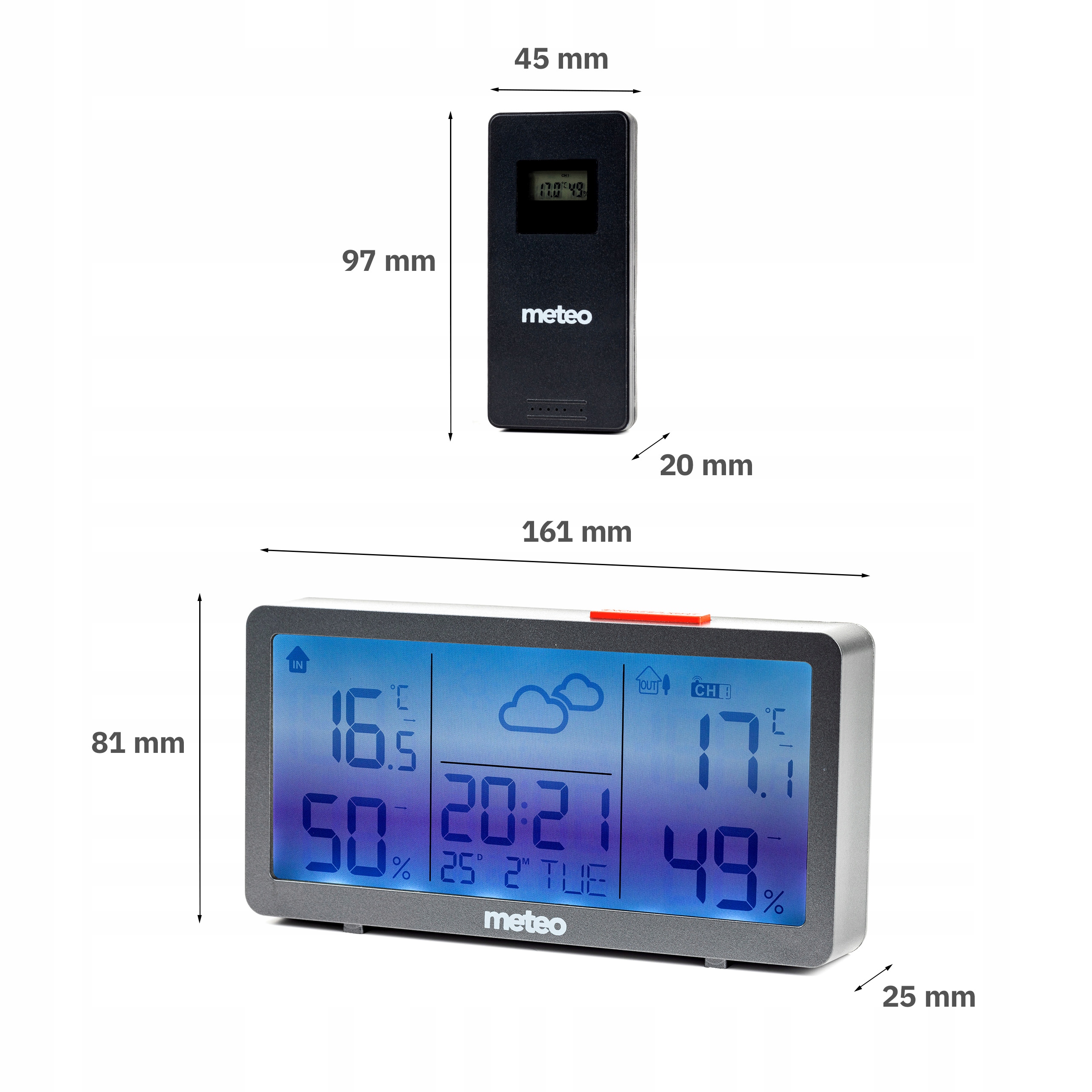 Stacja Pogodowa Pogody METEO Higrometr Pogodynka Termometr Zegar SP203