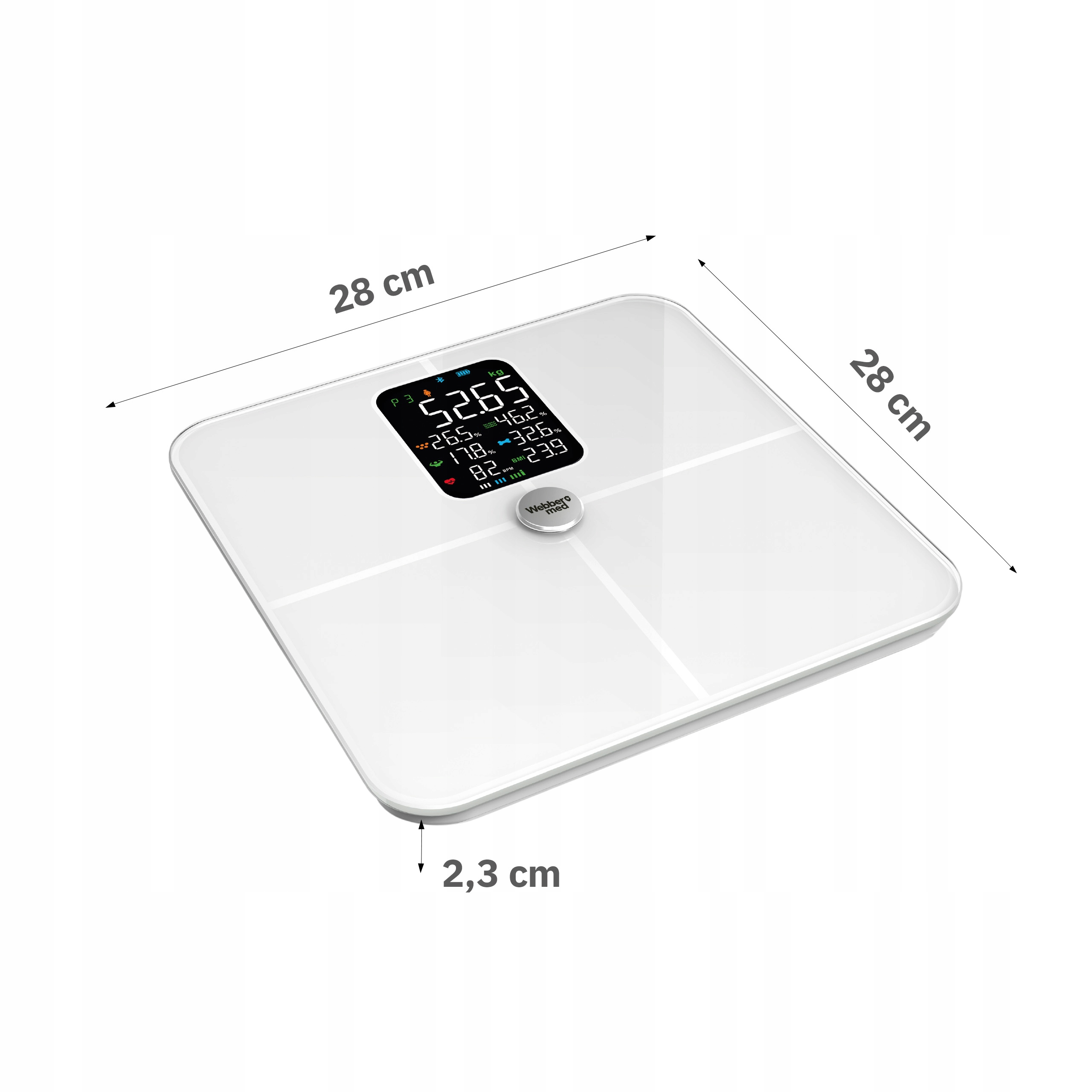 Waga Łazienkowa Analityczna 16 Parametrów Apple Health, Google Fit, IF1321B