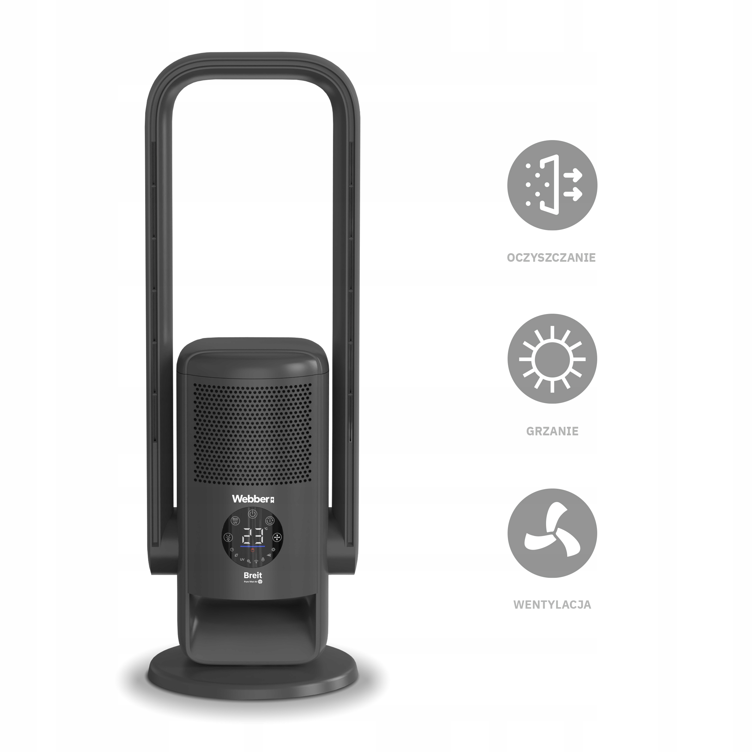 Oczyszczacz Powietrza WIFI 20m² Wentylator Termowentylator APG7800