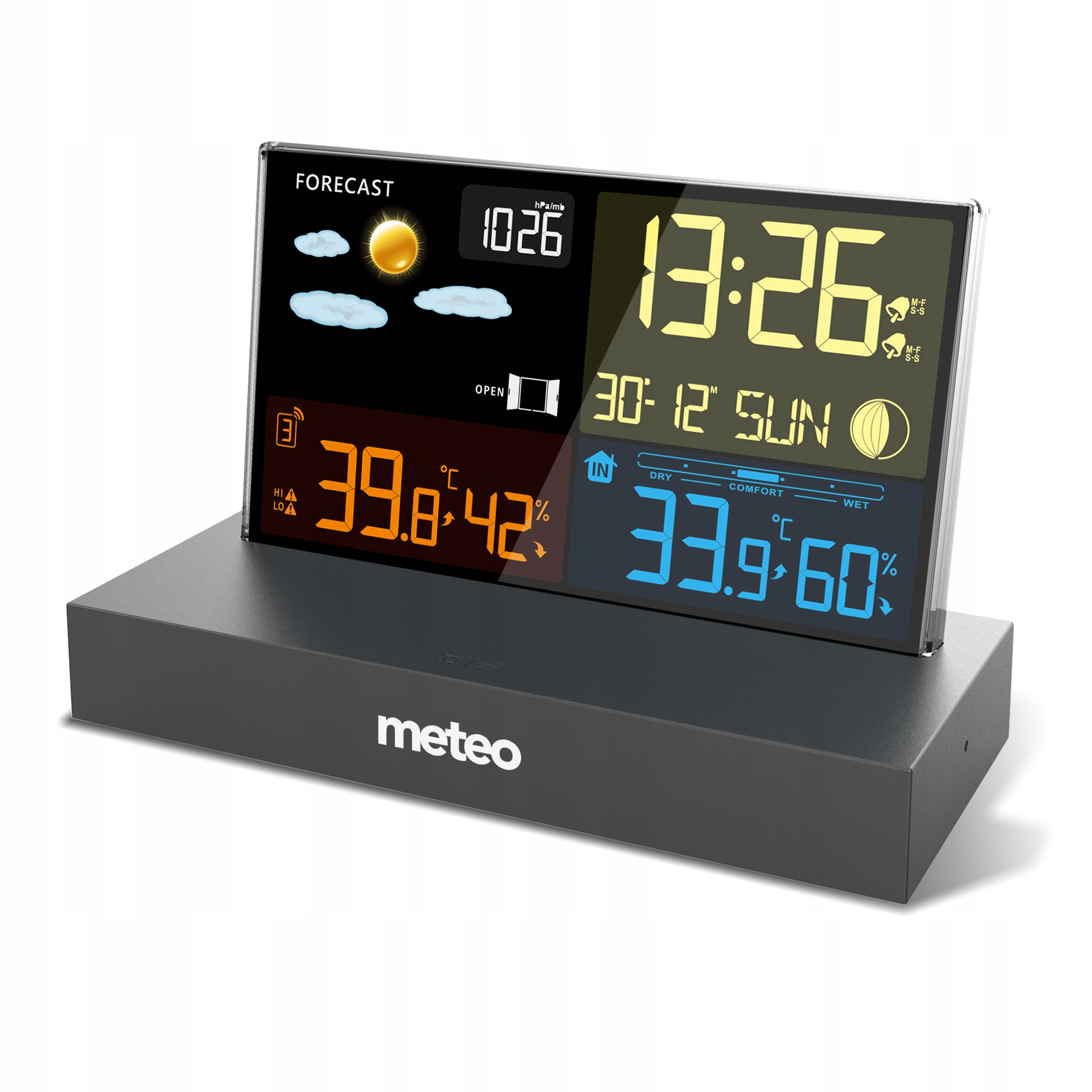 Stacja Pogodowa Pogody METEO Higrometr Barometr Termometr Zegar SP110