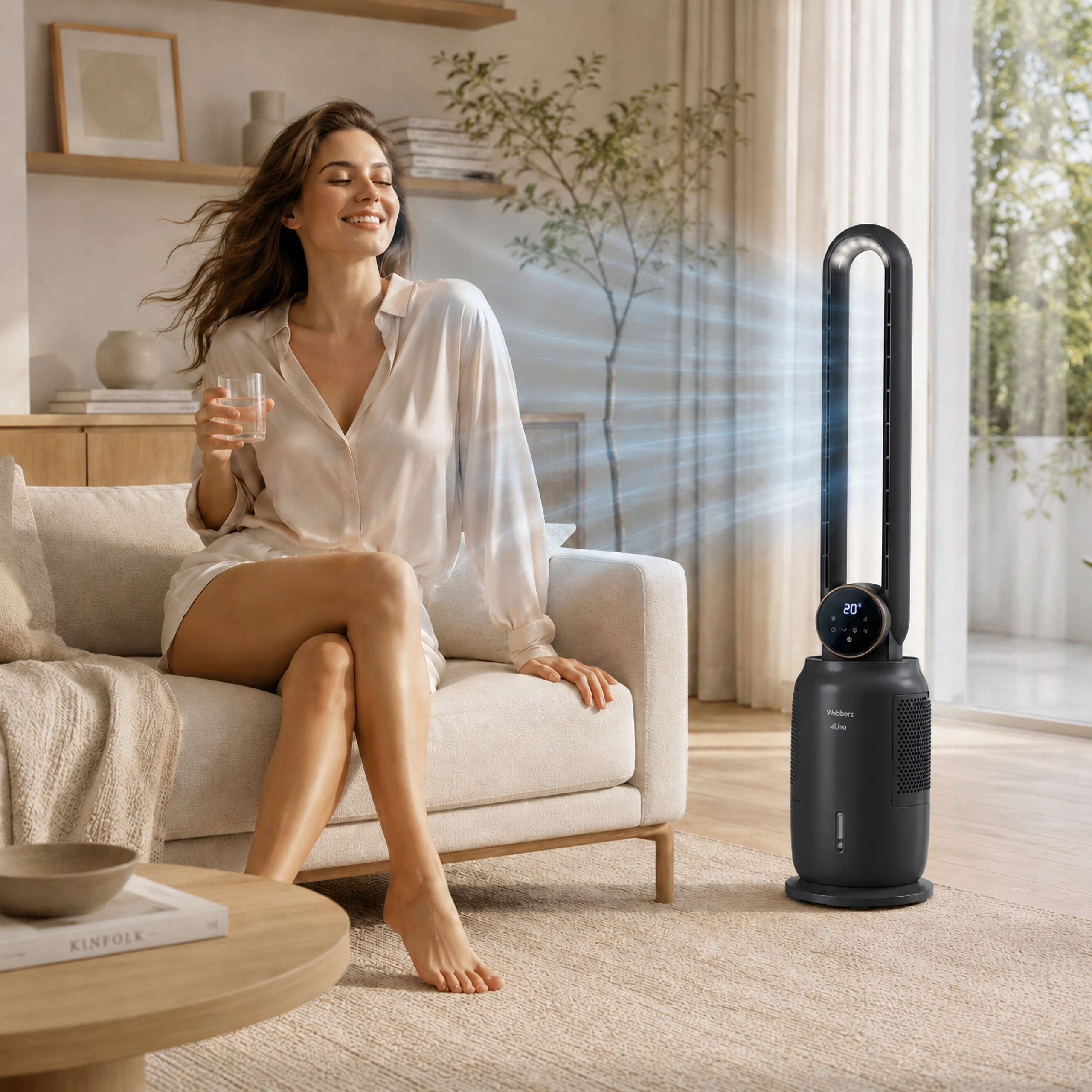 Wentylator Bezłopatkowy WB1840G Chłodzenie Nawilżanie Jonizacja 4w1