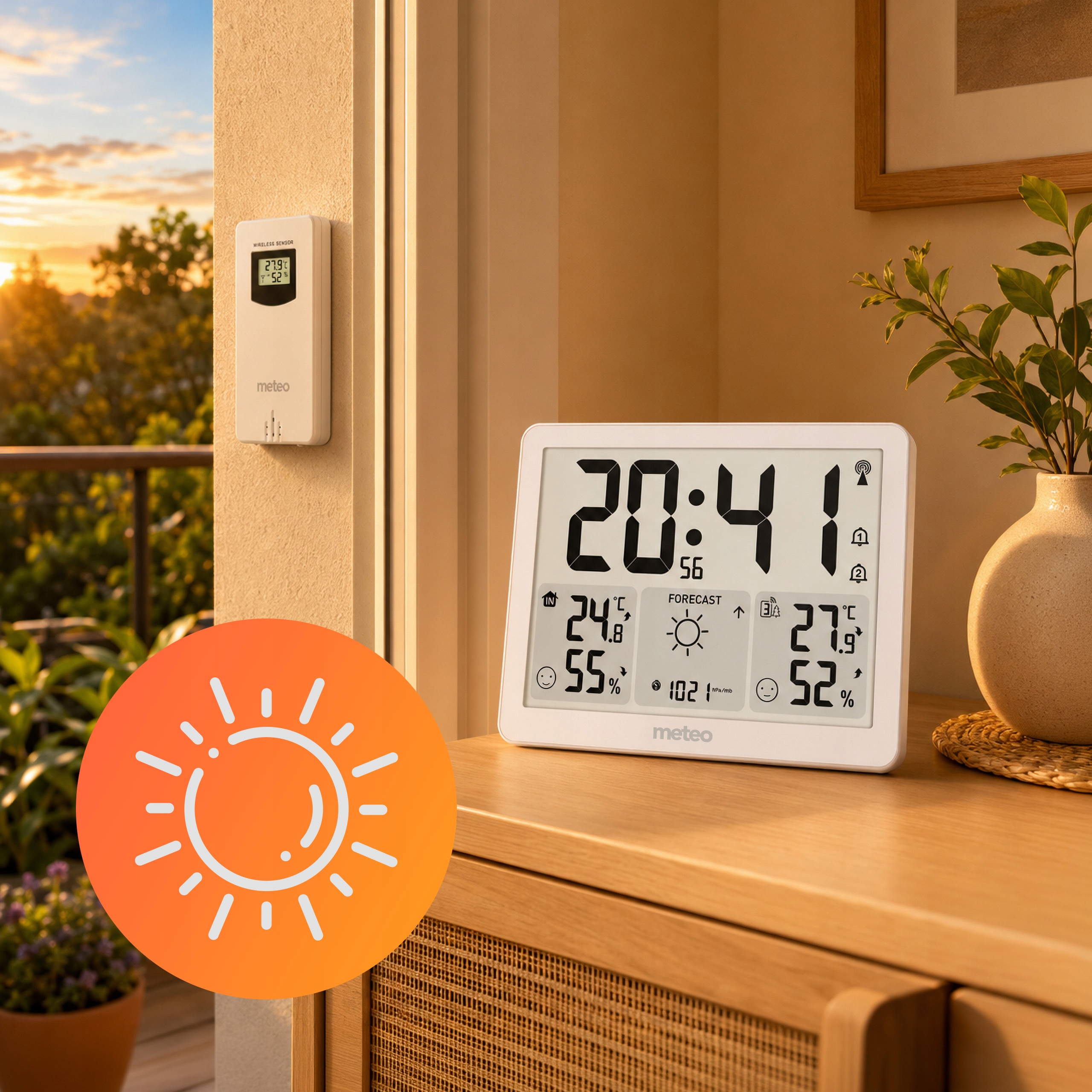 Stacja Pogodowa METEO SP209 Bezprzewodowa Czujnik Barometr Dcf Termometr