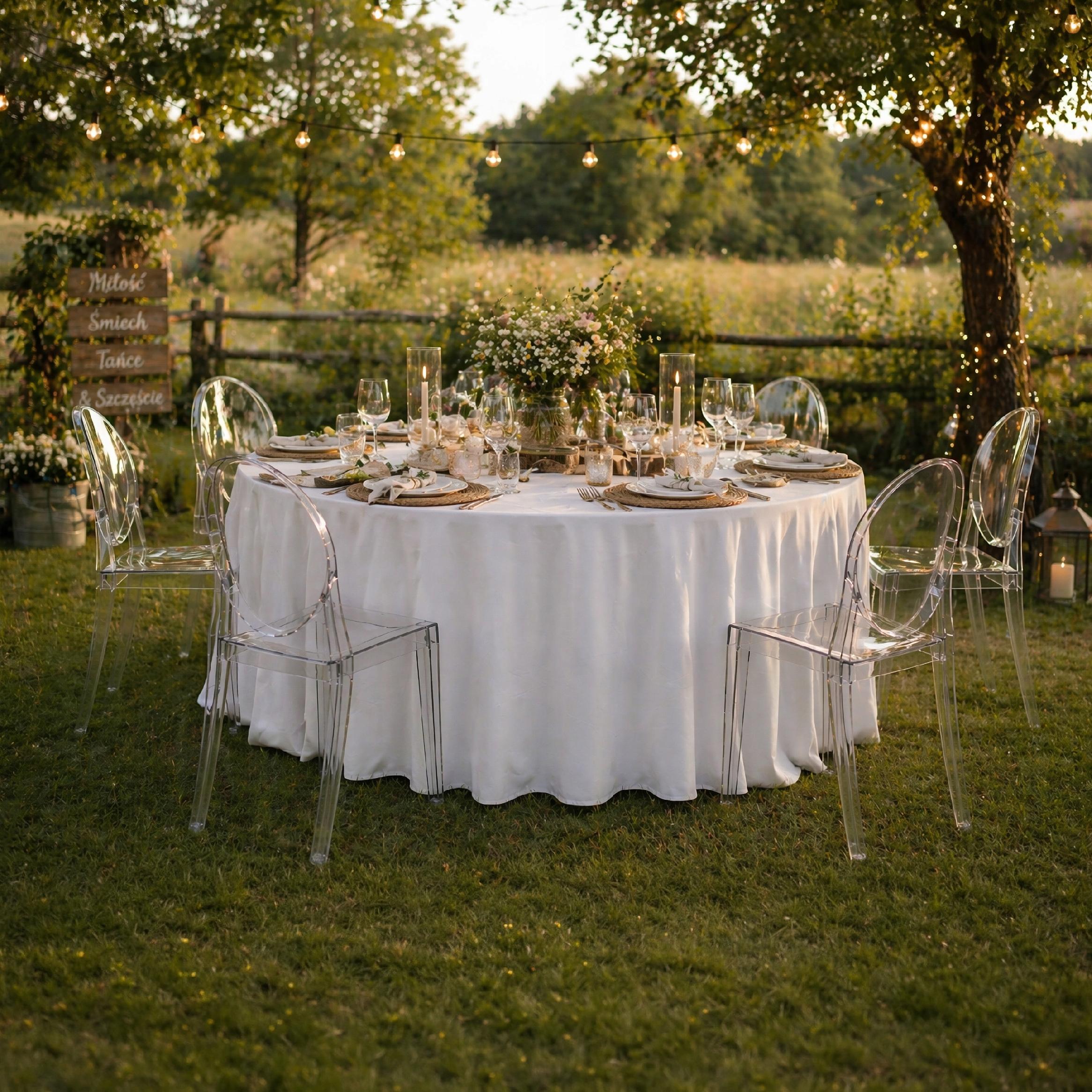 Krzesło Transparentne LOUIS Ghost Chair Bez Podłokietników Glamour Do Wesel