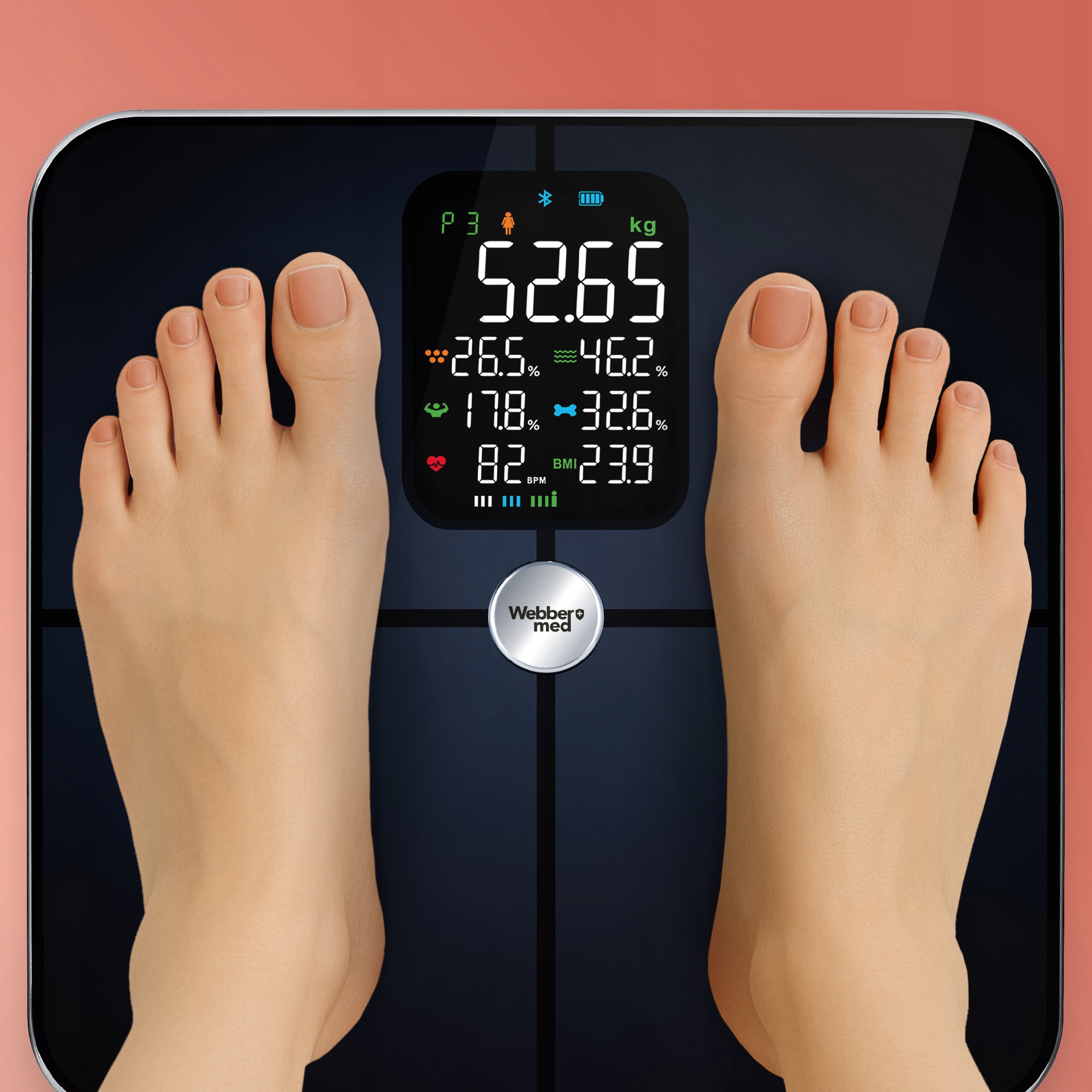 Waga Łazienkowa Analityczna 16 Parametrów Apple Health, Google Fit, IF1321C