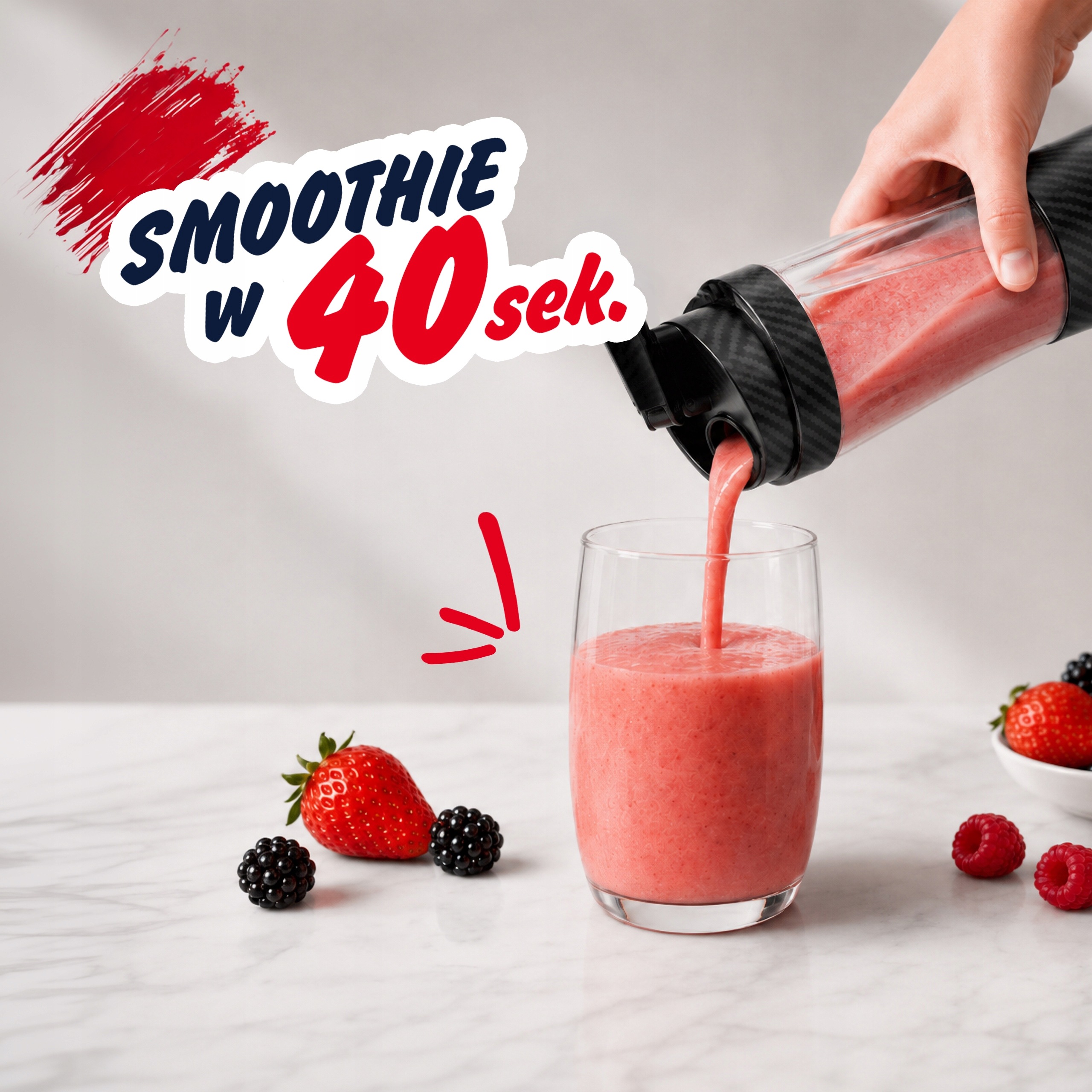 Blender Personalny Bezprzewodowy Przenośny Twister 370W 700ml USB-C