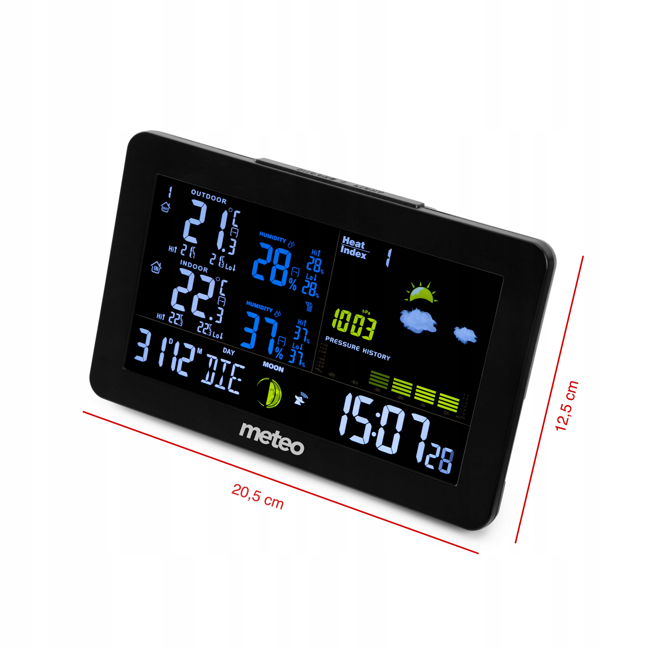 Stacja Pogodowa Z Dcf METEO SP99 Pogodynka LCD Va