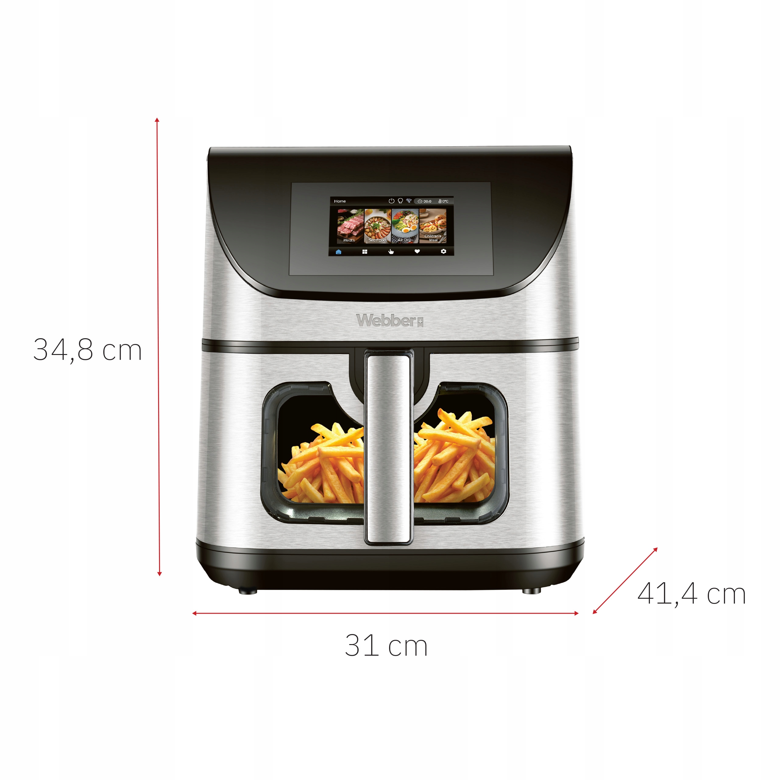 Frytkownica Beztłuszczowa Air Fryer 8l WIFI Nieprzywierająca 10 P 2200W
