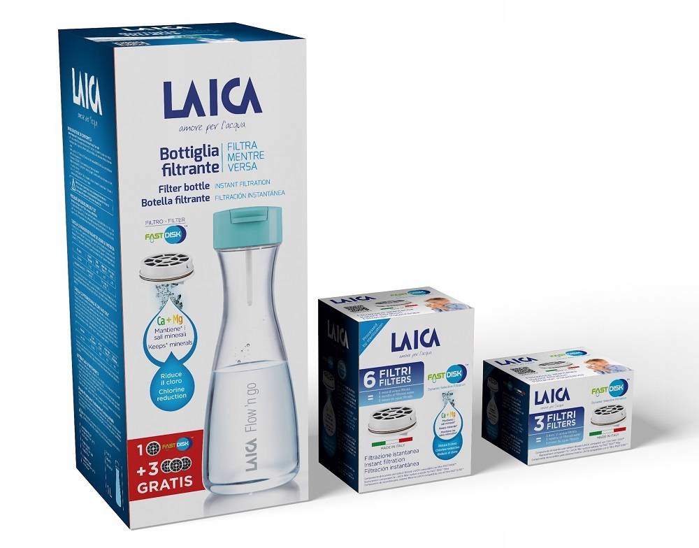 LAICA FAST DISK 6 szt Filtr Do Wody Wkłady Do Butelki Filtrującej LAICA