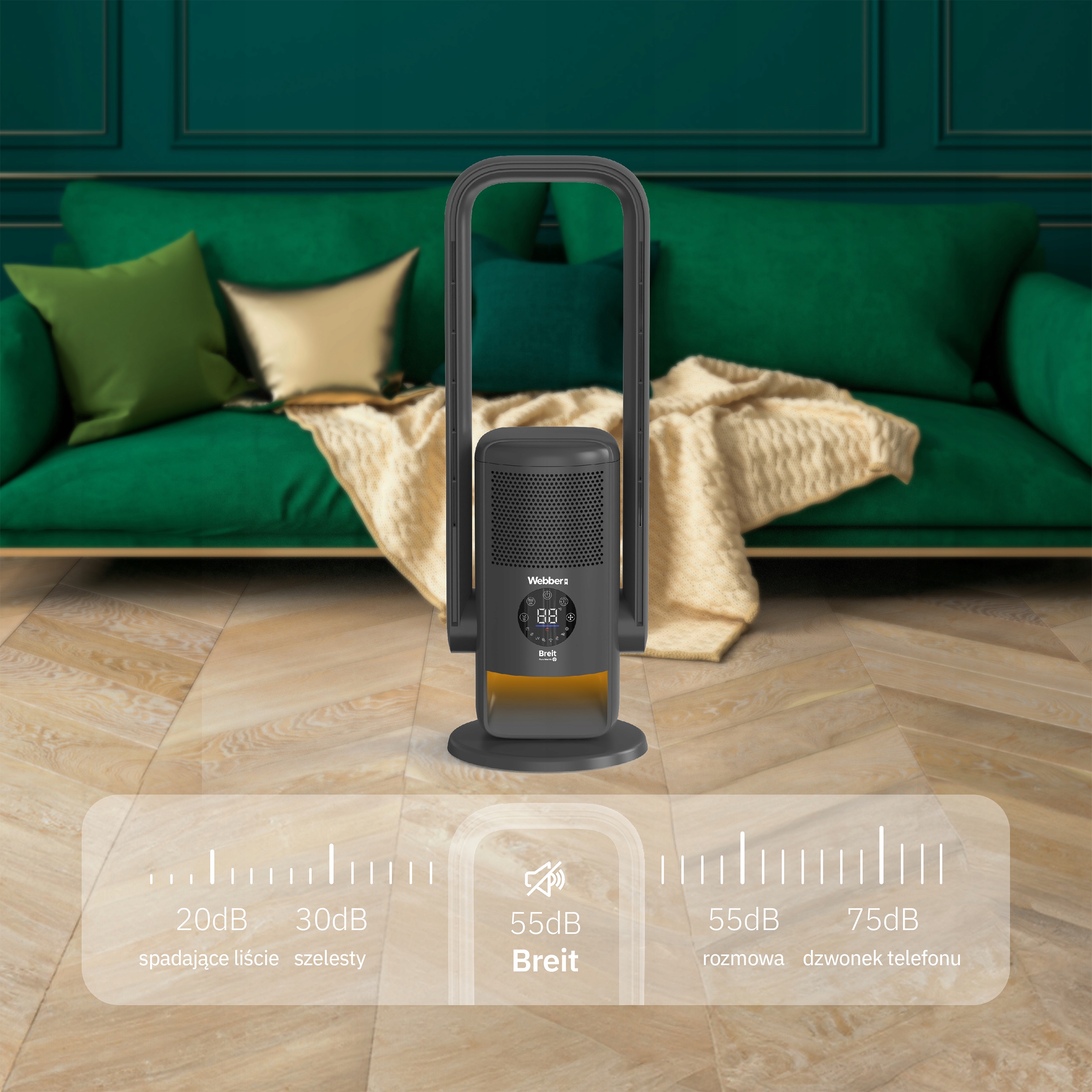 Oczyszczacz Powietrza WIFI 20m² Wentylator Termowentylator APG7800