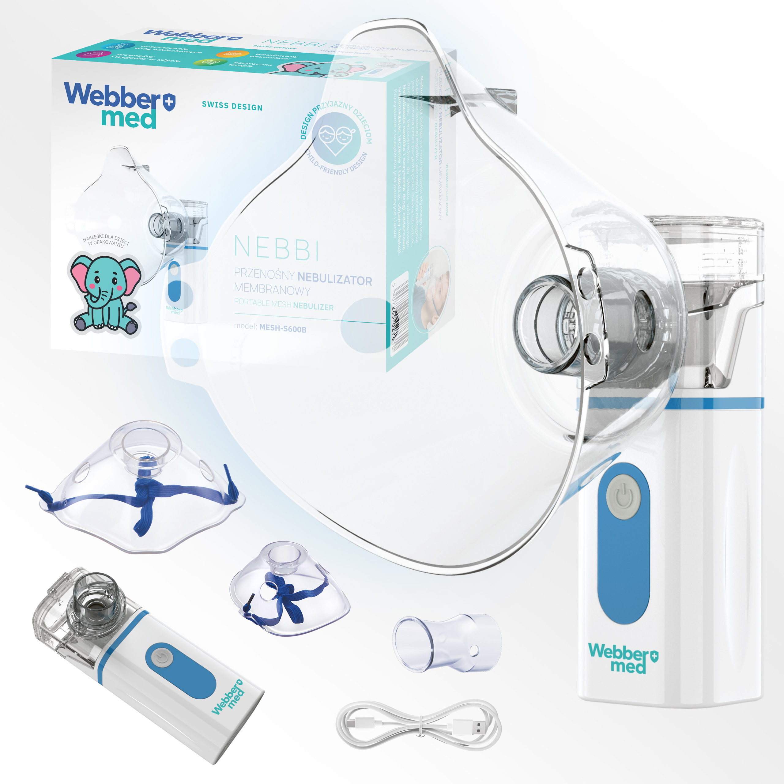 INHALATOR NEBULIZATOR Dla Dzieci I DOROSŁYCH -PRZENOŚNY Na Akumulator Cichy