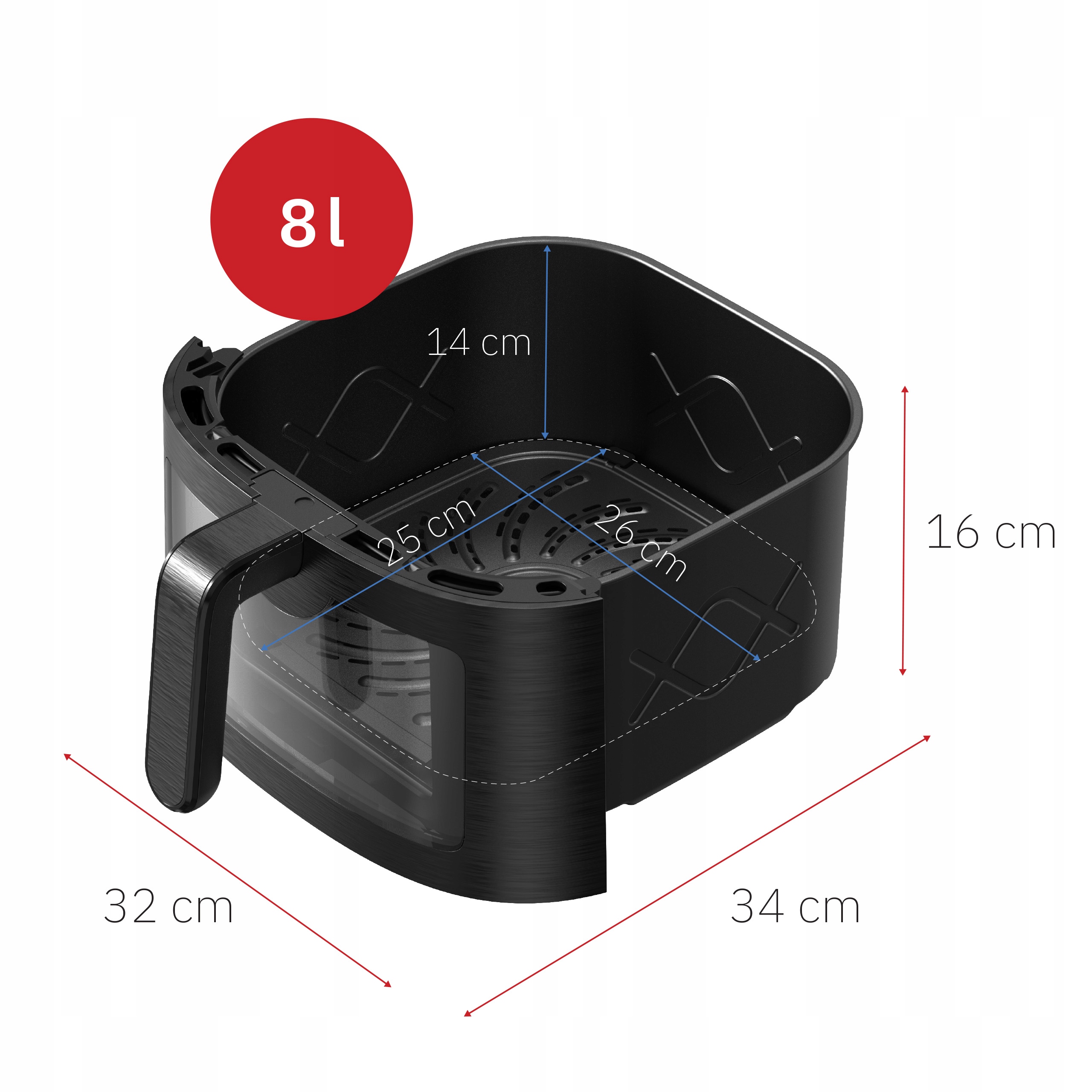 Frytkownica Beztłuszczowa 8l Air Fryer 1800W +WIFI +8 Programów PARA