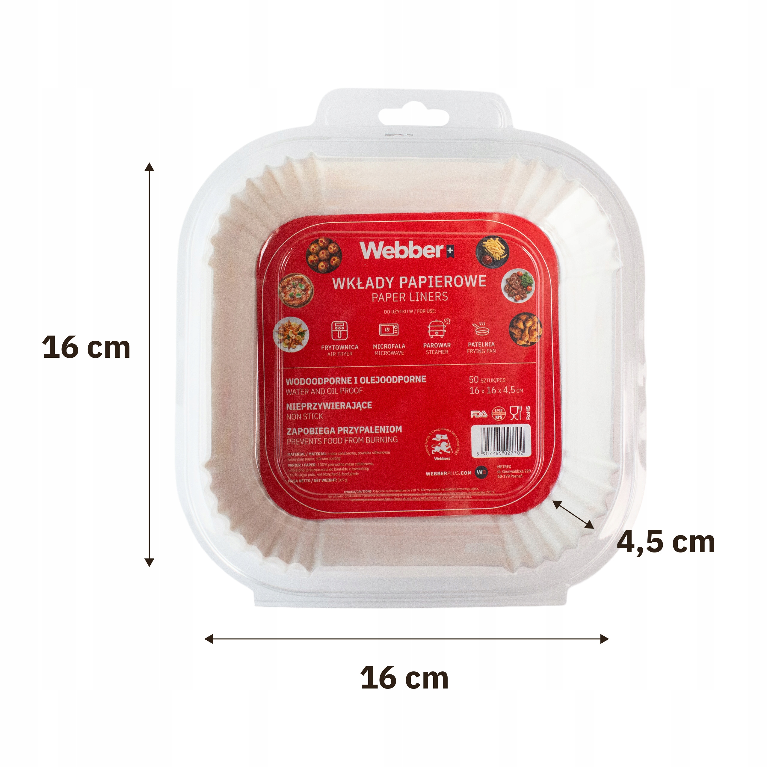 50X Wkład Air Fryer Papier Wkłady Papierowe Do Frytkownicy Beztłuszczowej