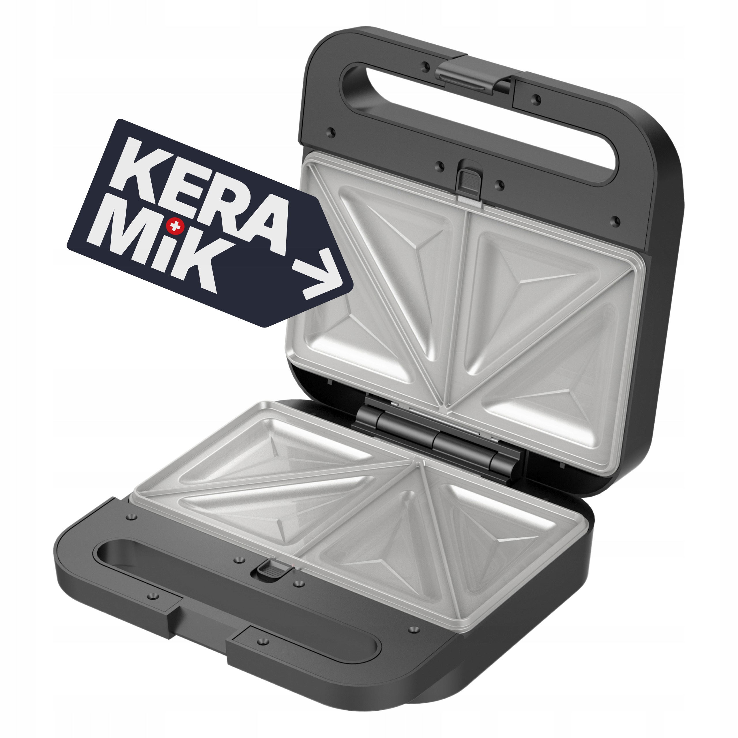 Opiekacz Toster Grill Gofrownica 3w1 1000W Ceramiczne Płyty Wyjmowane Inox