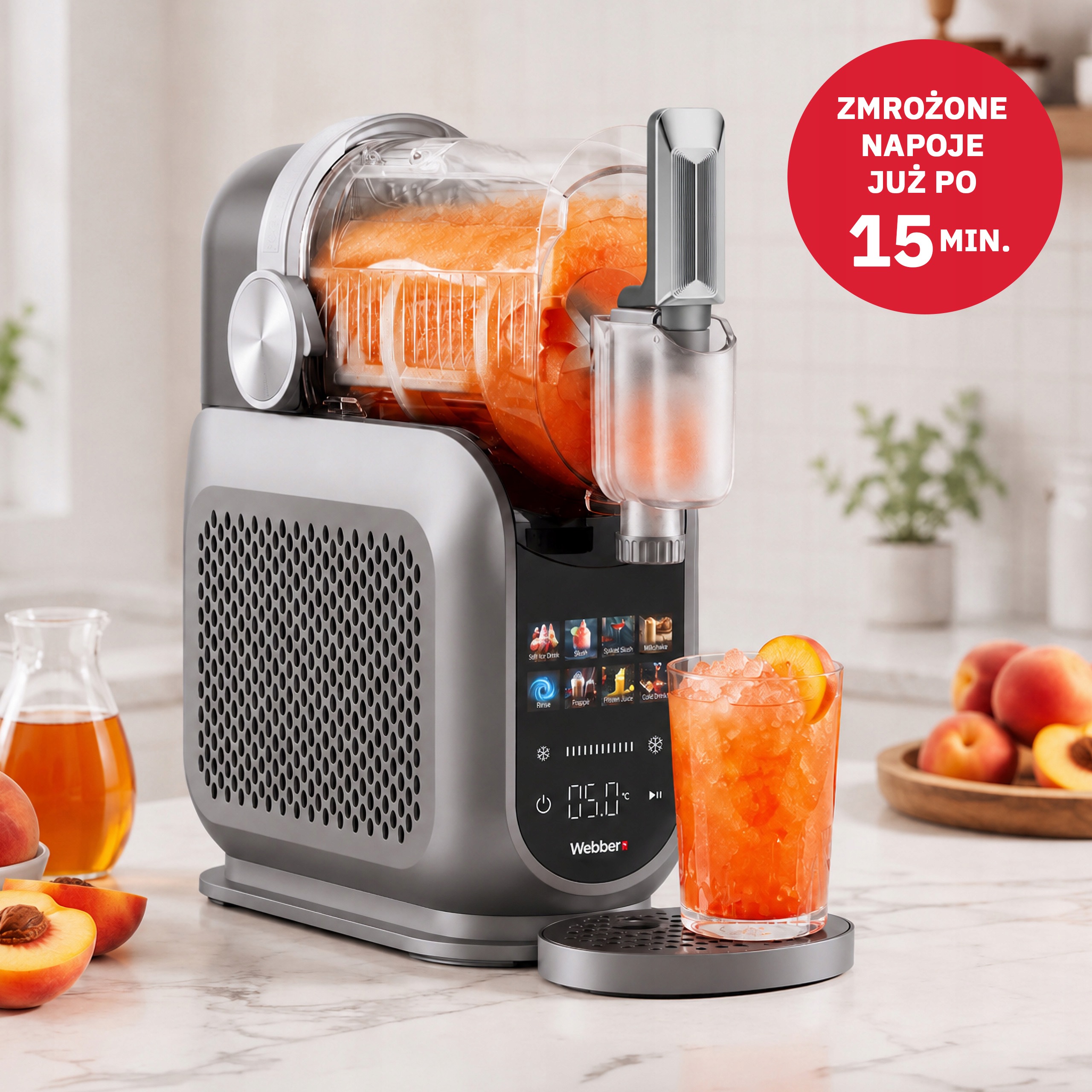 Maszyna Do Slushy Lodów Włoskich Granity Pro 1,8 l 220 w 8 Prgramów