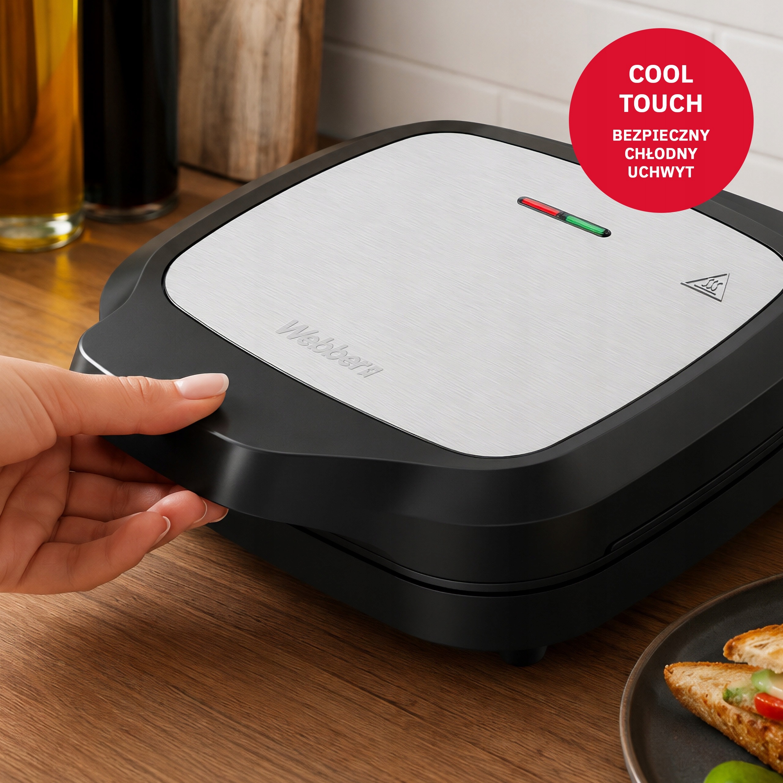 Opiekacz Wielofunkcyjny Grill Toster 1200W Dual Cook 180 Ceramiczny Inox