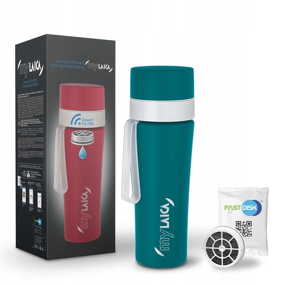 Butelka Filtrująca LAICA MyLAICA 550ml Stalowa Bidon Z Filtrem FAST DISK