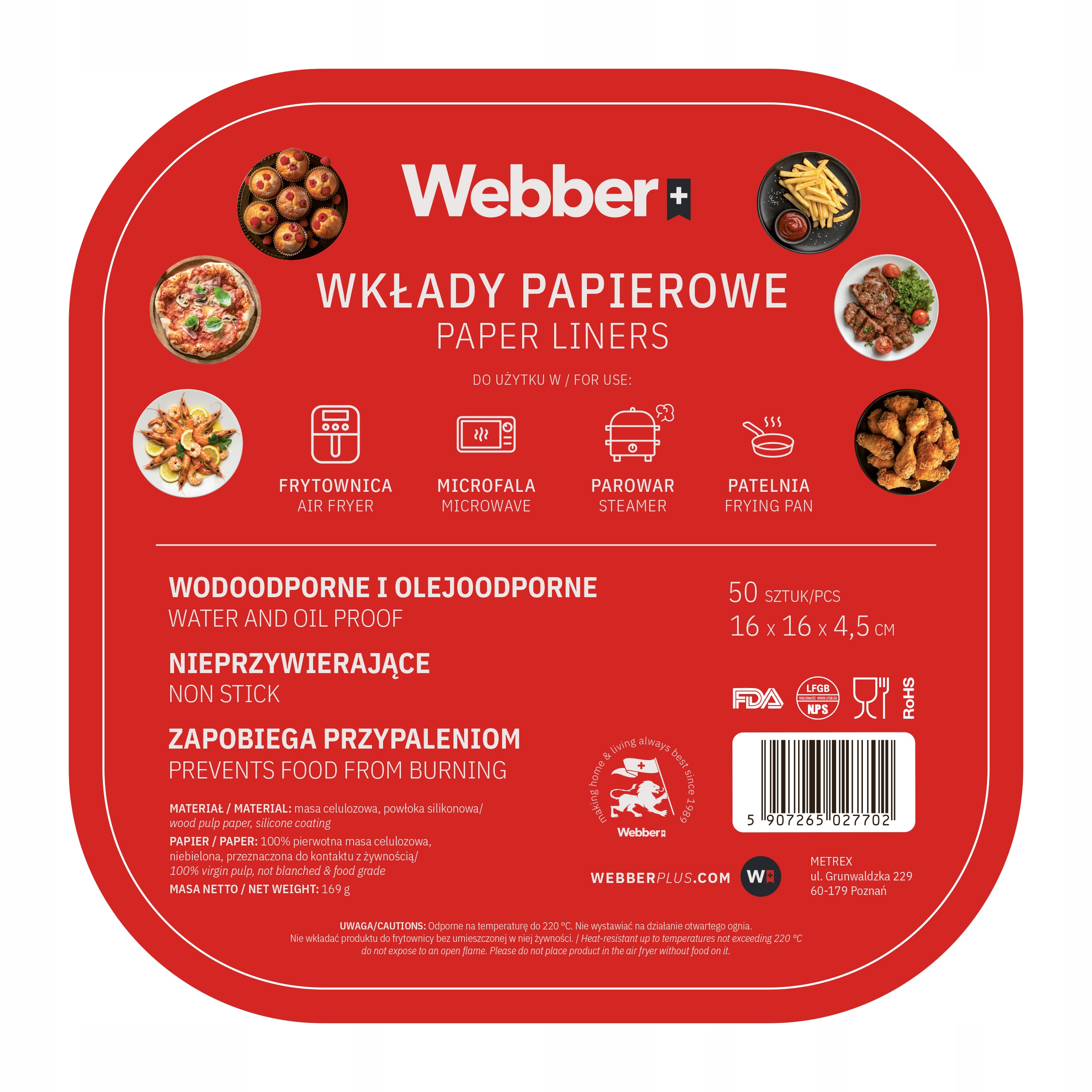 50X Wkład Air Fryer Papier Wkłady Papierowe Do Frytkownicy Beztłuszczowej