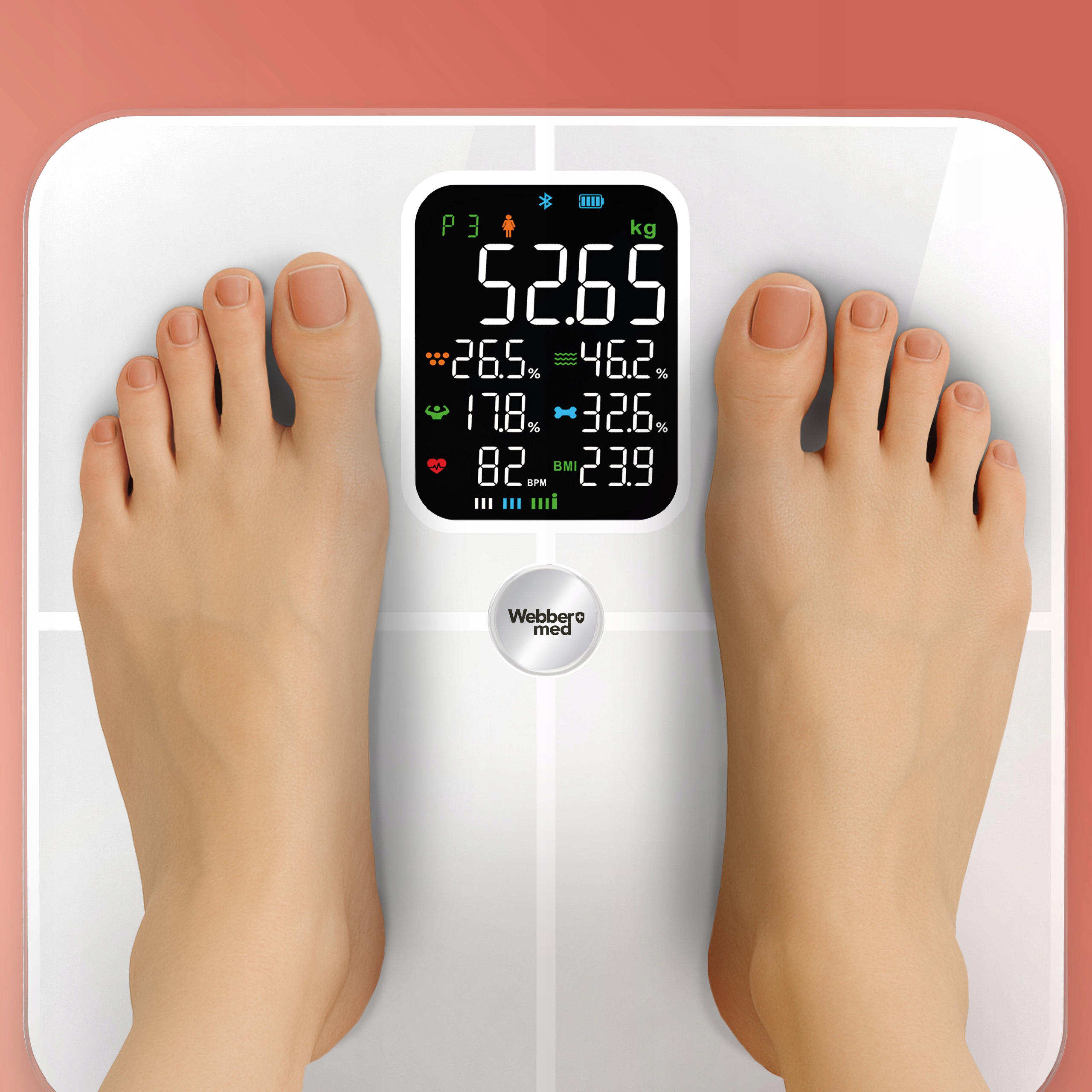 Waga Łazienkowa Analityczna 16 Parametrów Apple Health, Google Fit, IF1321B