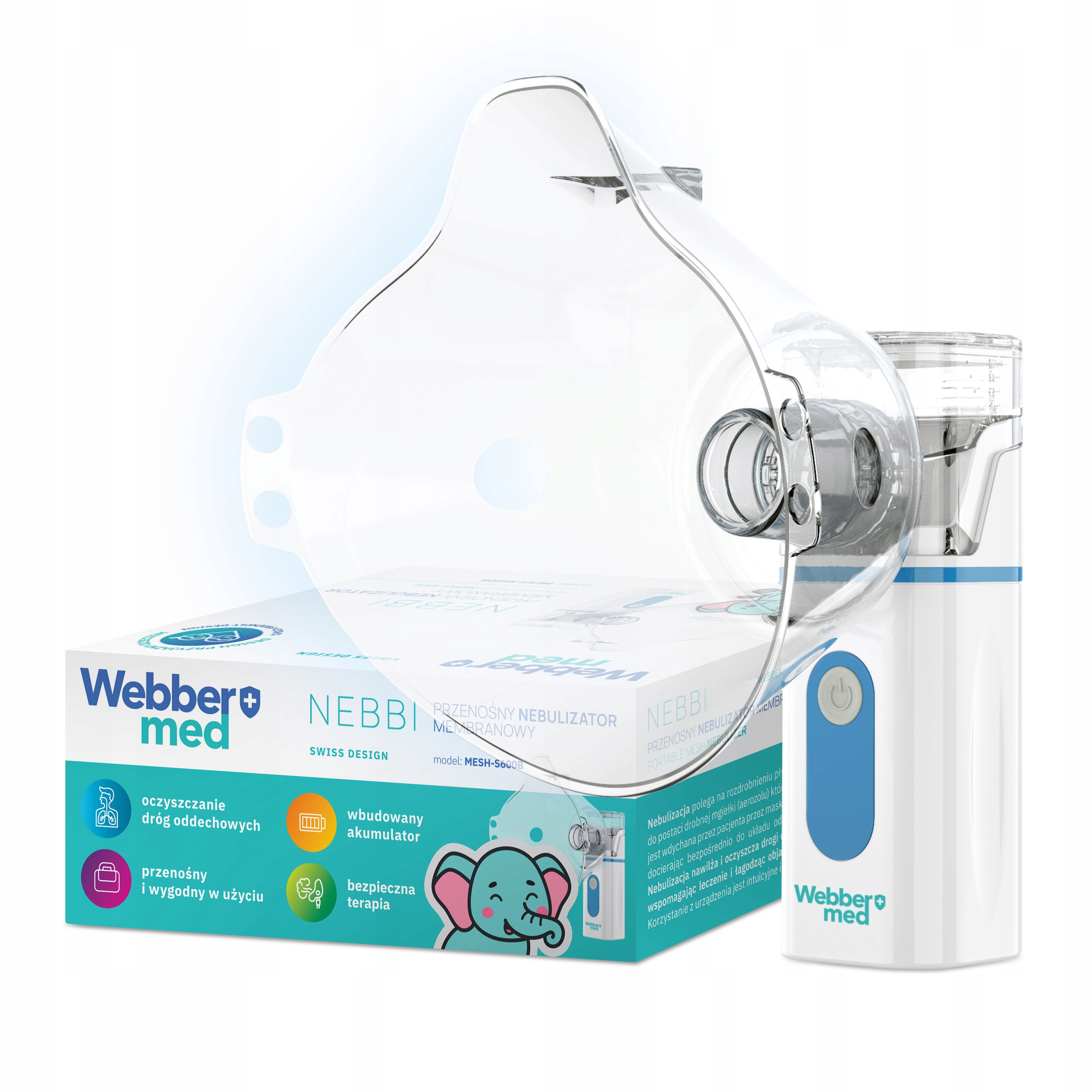 INHALATOR NEBULIZATOR Dla Dzieci I DOROSŁYCH -PRZENOŚNY Na Akumulator Cichy