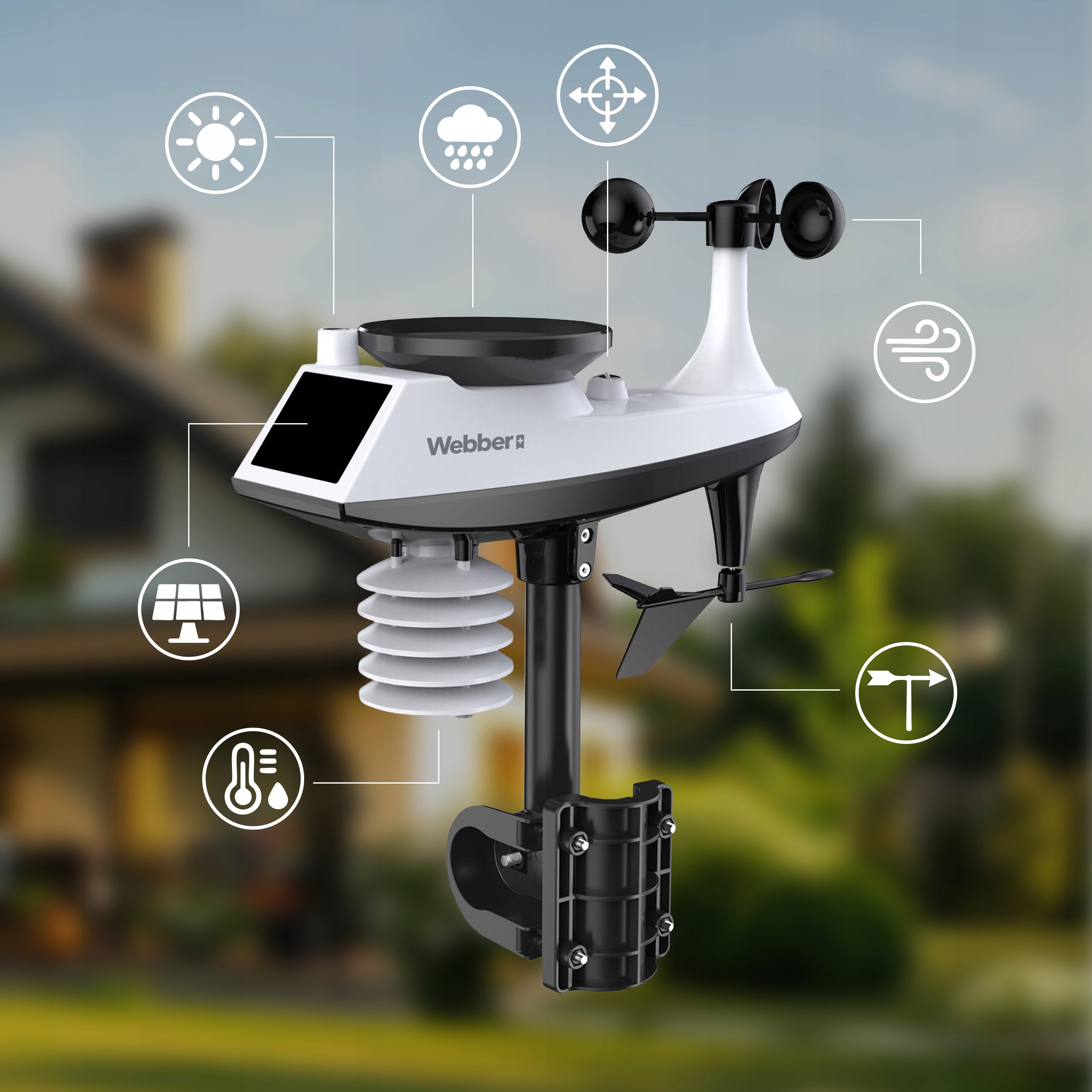 Stacja Pogodowa WS603 WIFI Tuya Multisensor Czujnik Wiatru Deszczu
