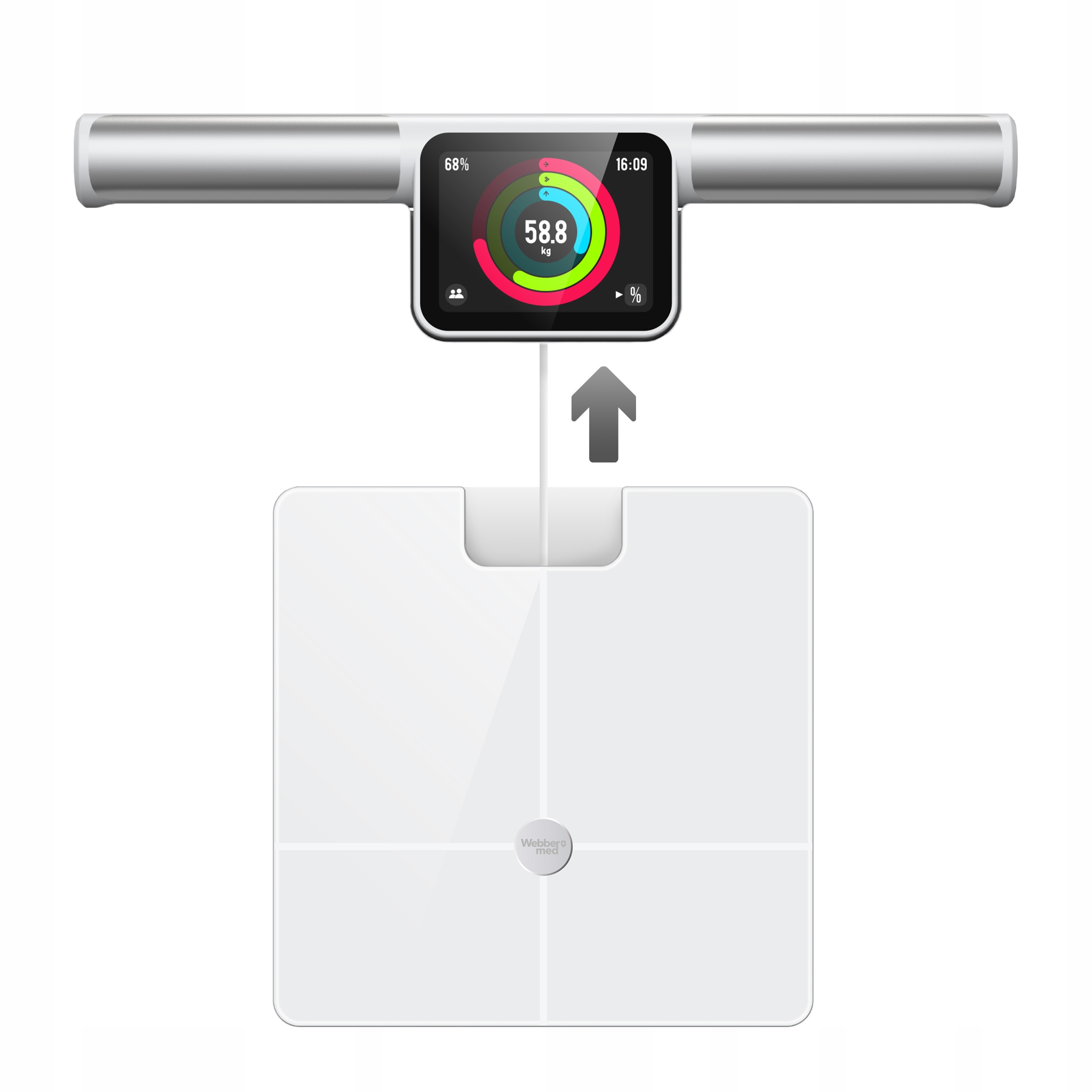 Waga Łazienkowa Analityczna 57 Parametrów Apple Health, Google Fit, WIFI