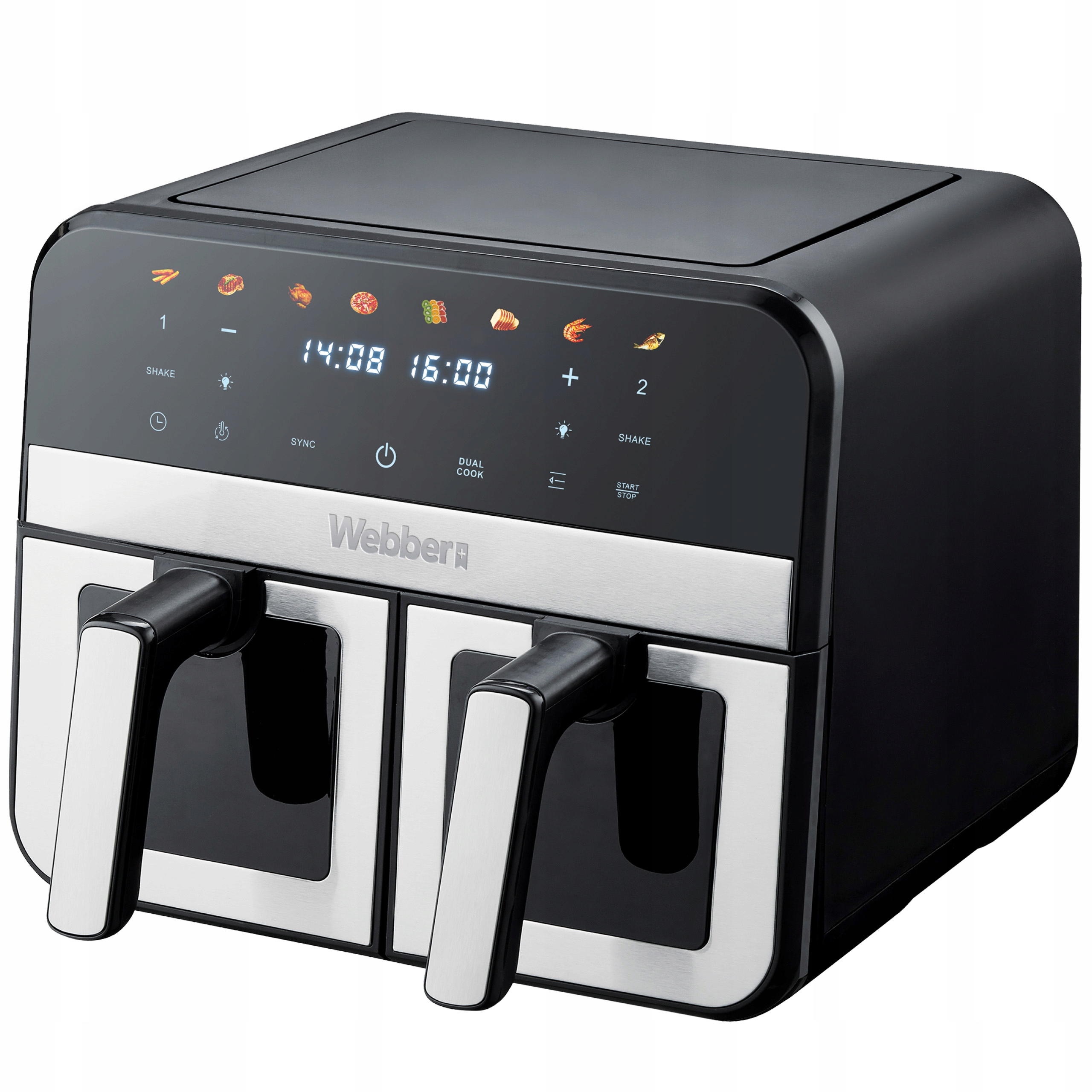 Frytkownica Beztłuszczowa Podwójna Air Fryer Dwukomorowa Ceramiczna
