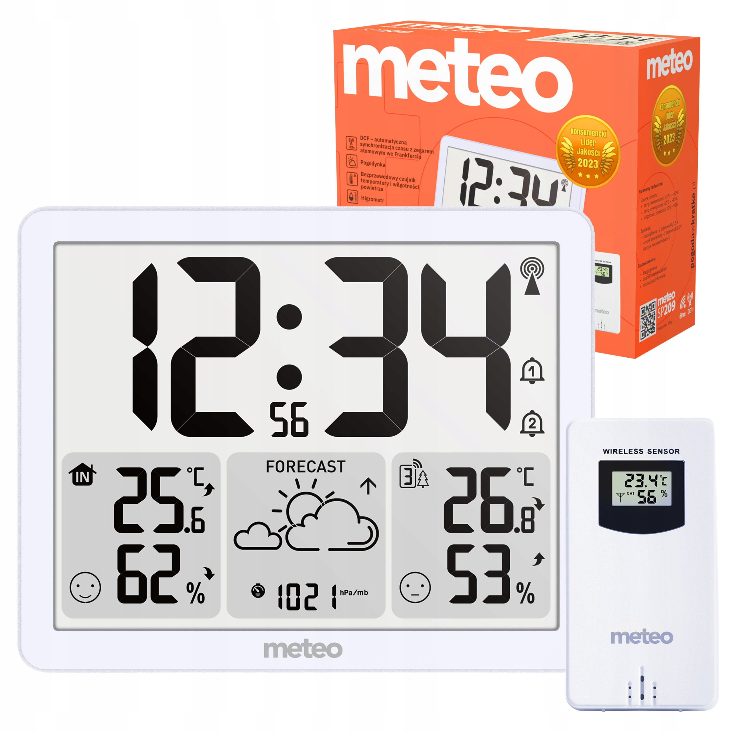 Stacja Pogodowa METEO SP209 Bezprzewodowa Czujnik Barometr Dcf Termometr