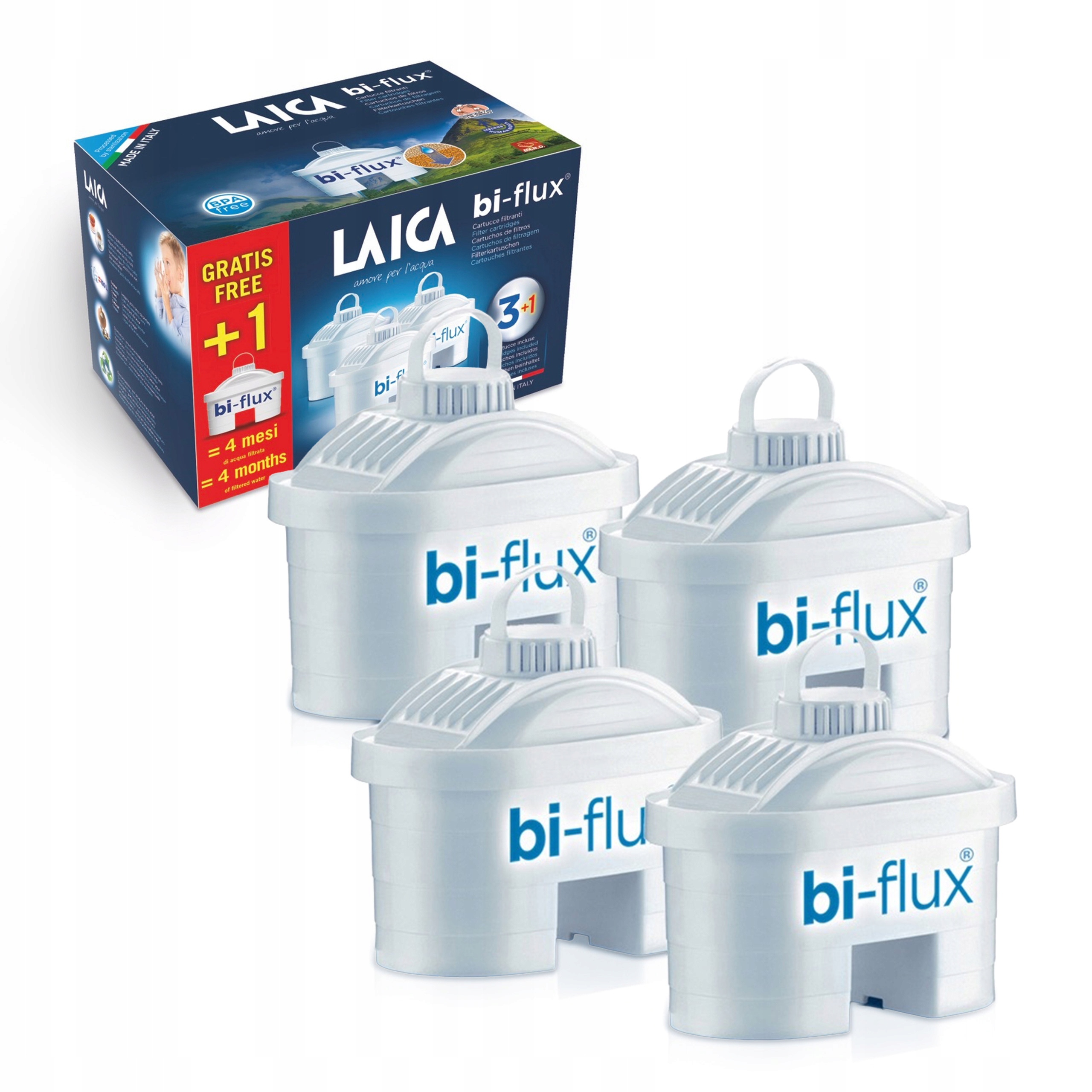 Wkład Filtrujący LAICA BI-FLUX Universal Filtr Do Dzbanka Wody 4 Sztuki