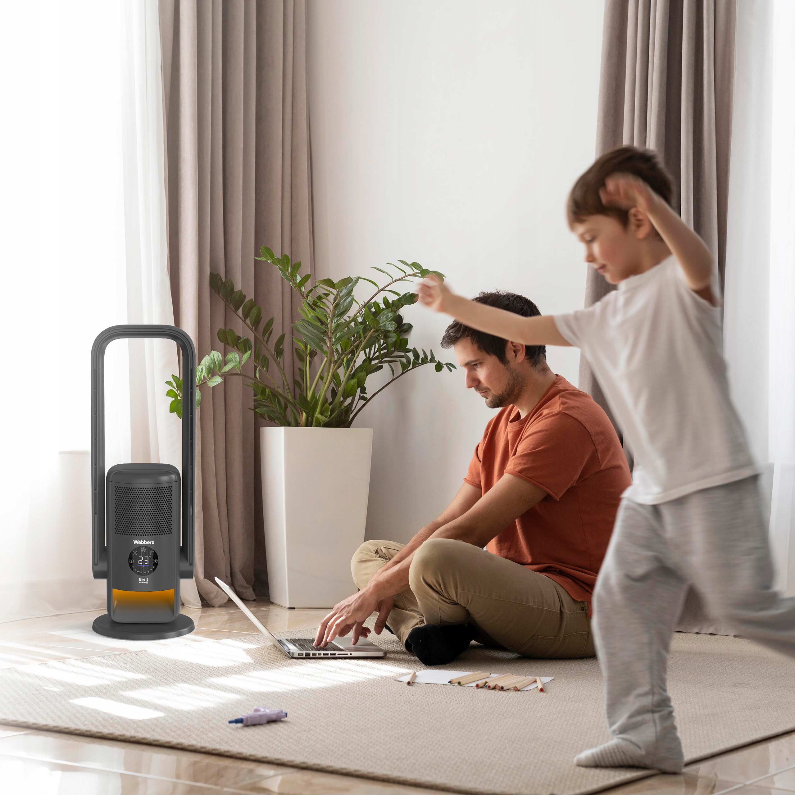 Oczyszczacz Powietrza WIFI 20m² Wentylator Termowentylator APG7800