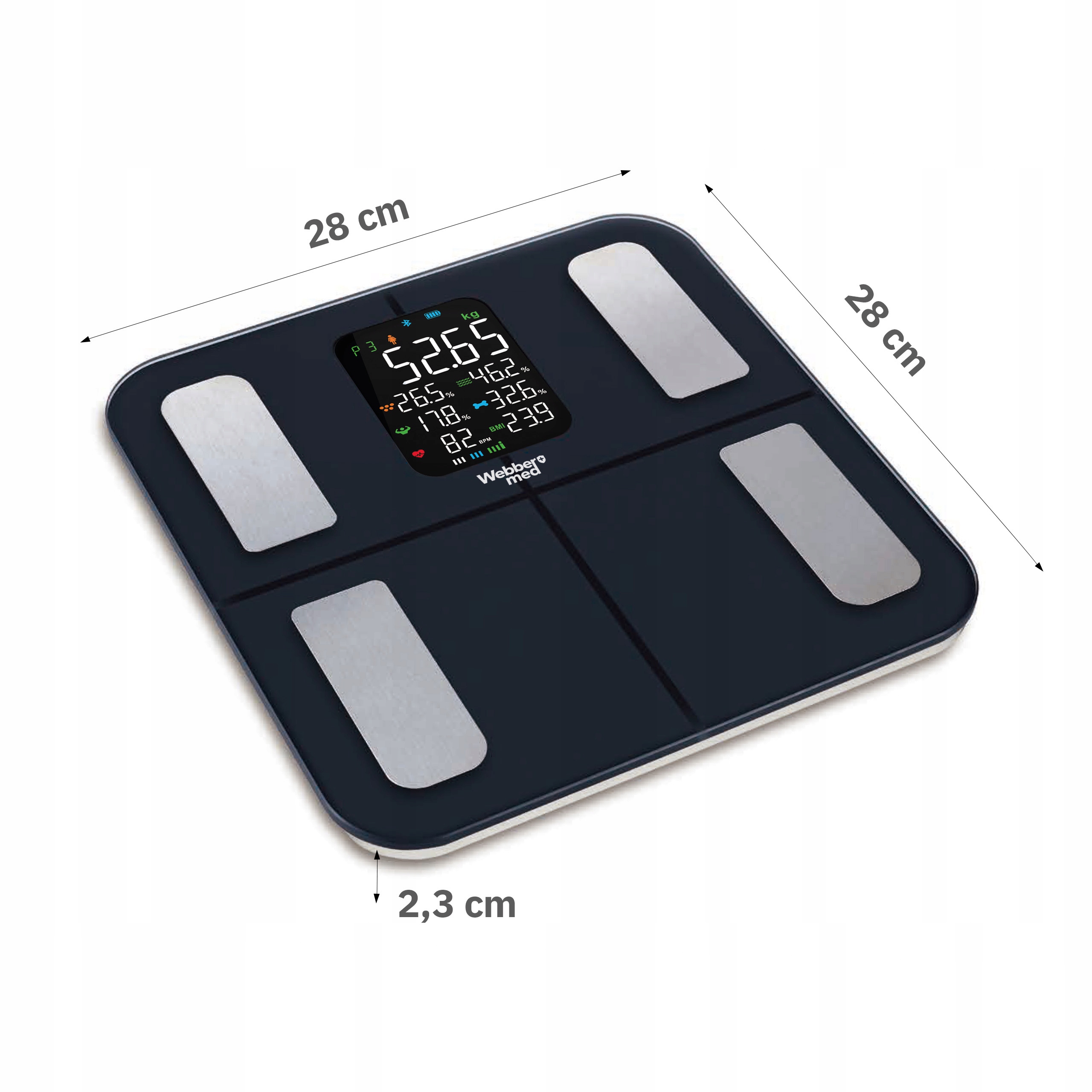 Waga Łazienkowa Analityczna 16 Parametrów Apple Health, Google Fit, IF1320C