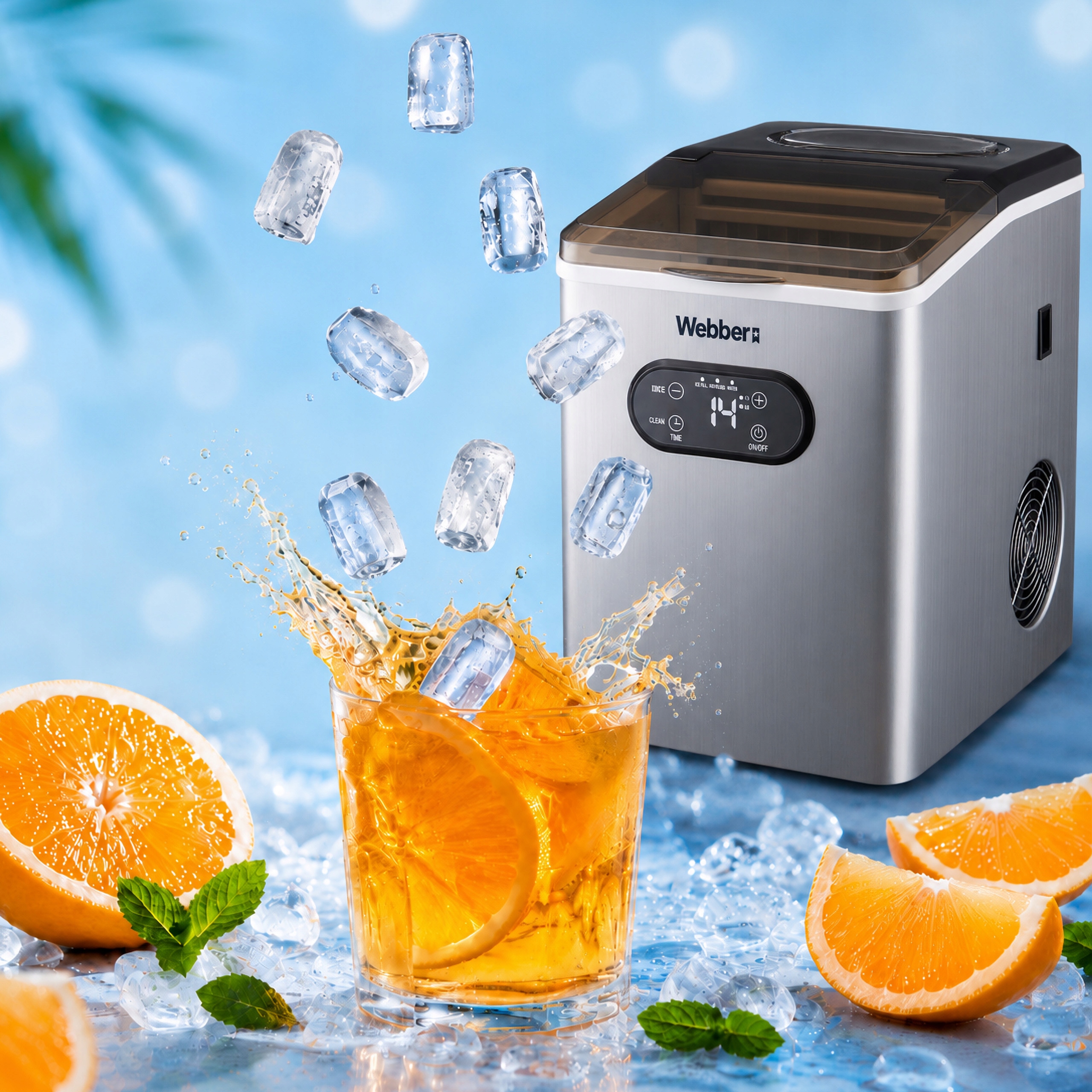 Kostkarka Do Lodu Frio IM-201 25kg LCD 3 Tryby Wody Inox 24 Kostki