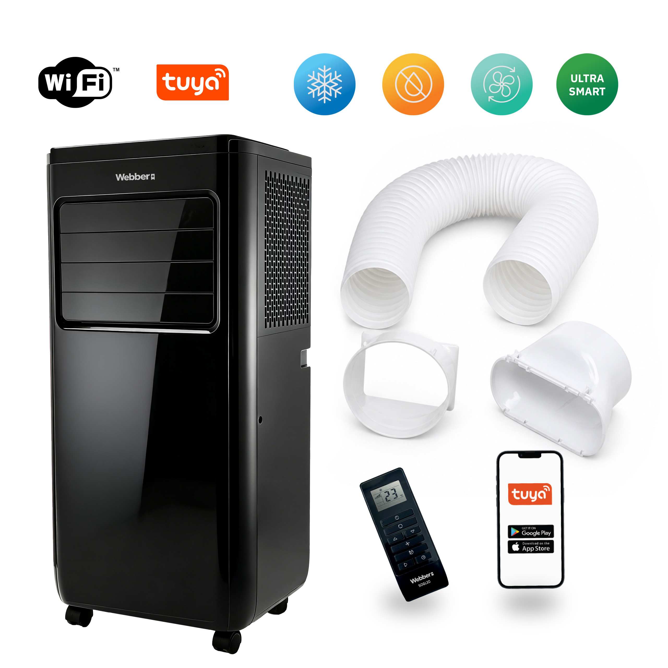 Klimatyzator Przenośny 7000BTU 3w1 WIFI Osuszacz Swing Pilot 32m²