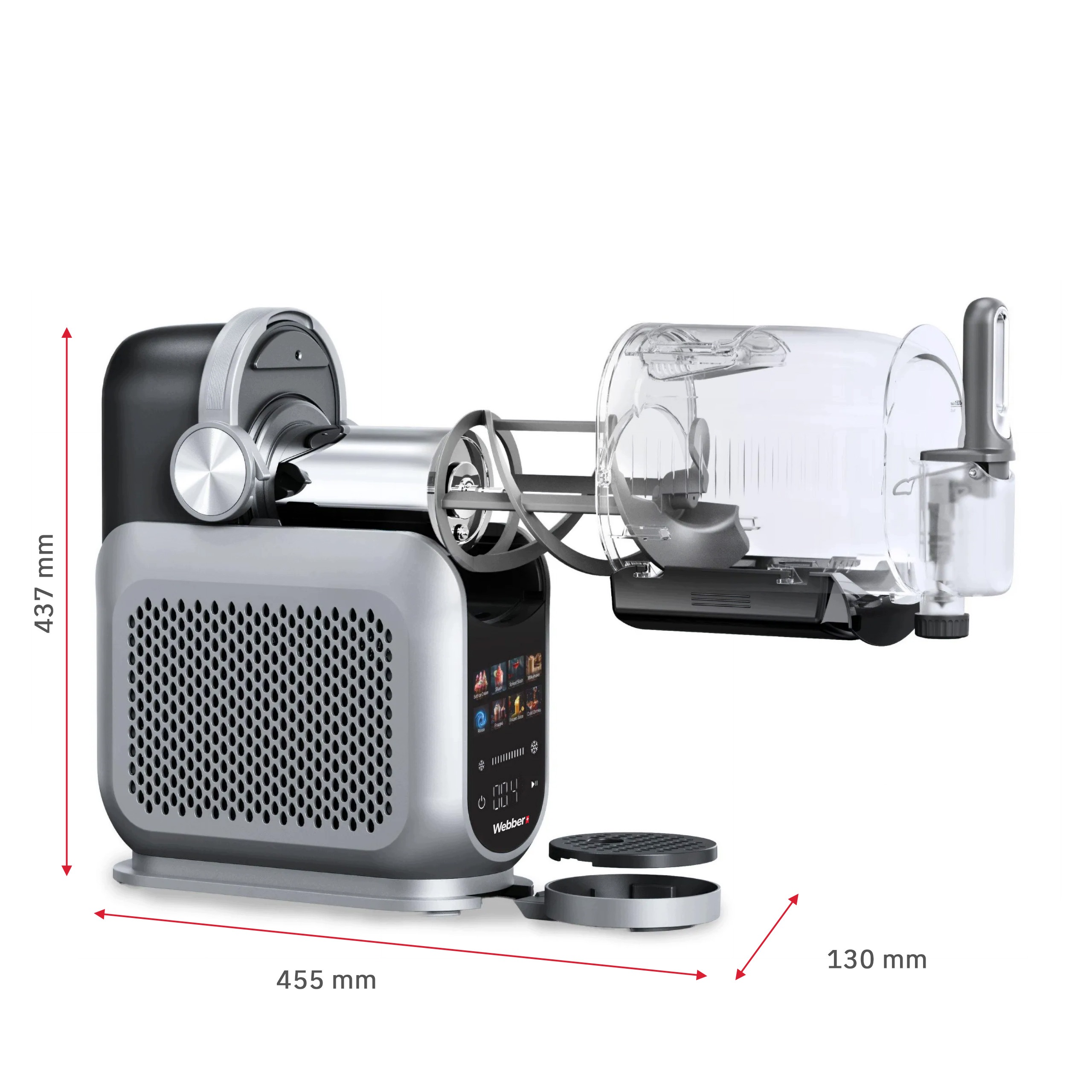 Maszyna Do Slushy Lodów Włoskich Granity Pro 1,8 l 220 w 8 Prgramów