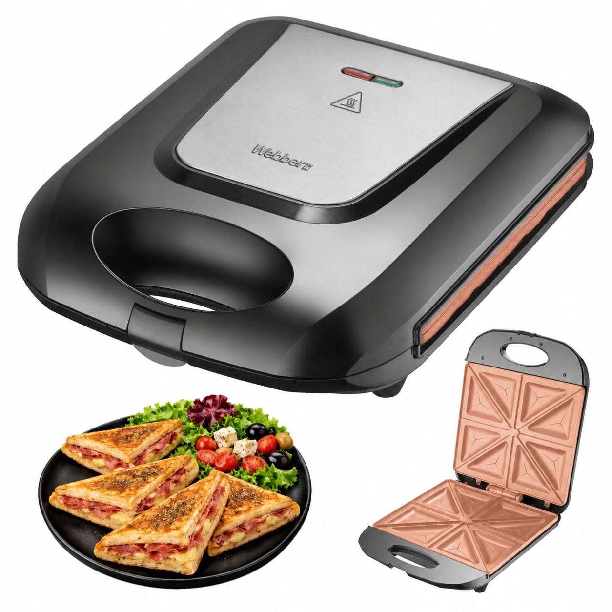 Opiekacz Do Kanapek Toster Arvion SR7 1400W Ceramiczny Inox Na 8 Tos