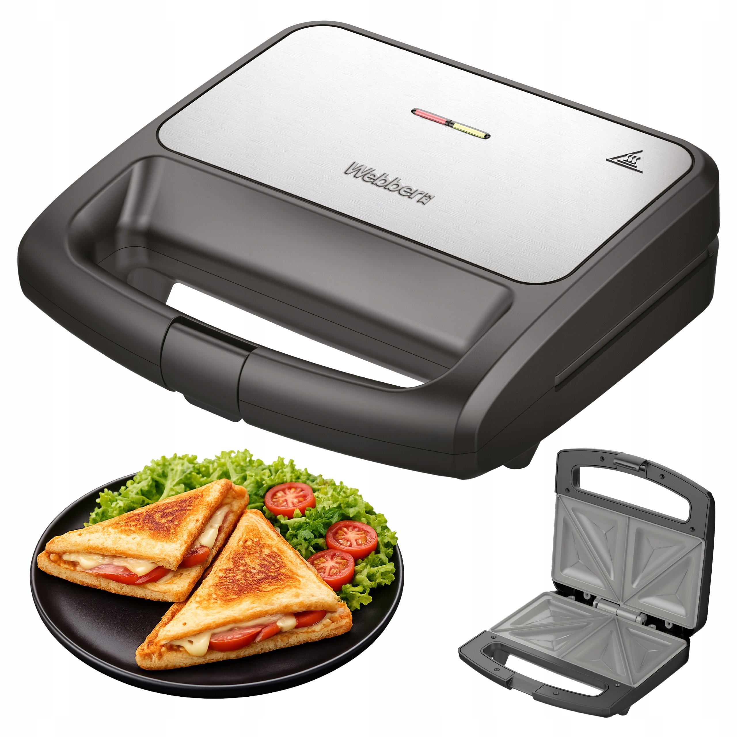 Opiekacz Do Kanapek Toster Tivaro SR1 750W Ceramiczny Inox Na 2 Tos