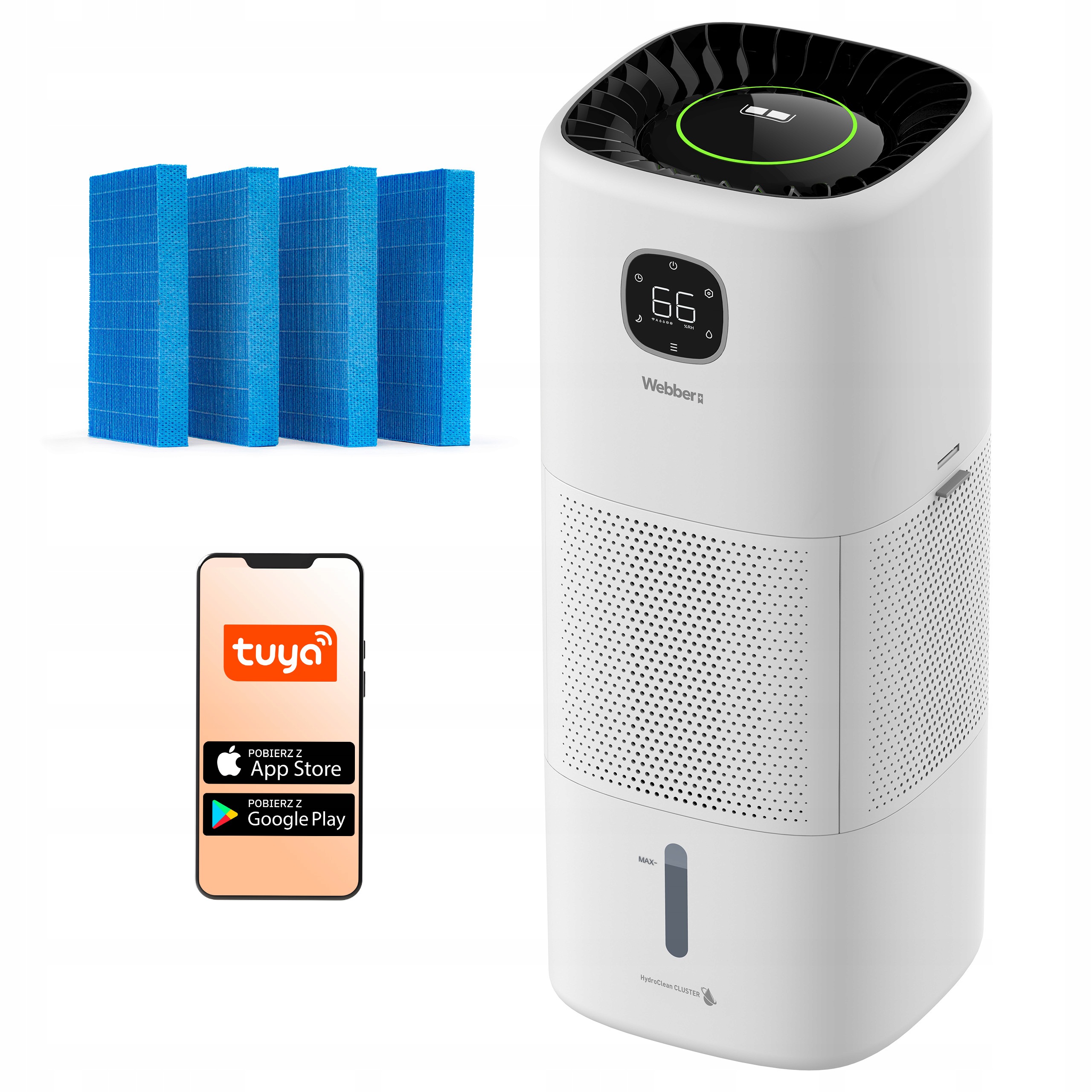Nawilżacz Ewaporacyjny MAGGIORE HH10001NX 12l WIFI UV Do 100 m²