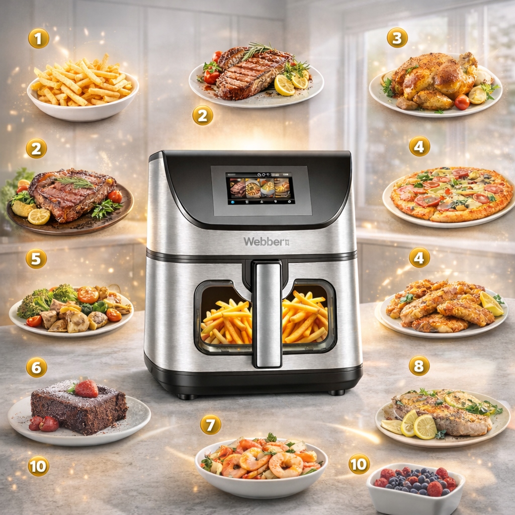 Frytkownica Beztłuszczowa Air Fryer 8l WIFI Nieprzywierająca 10 P 2200W