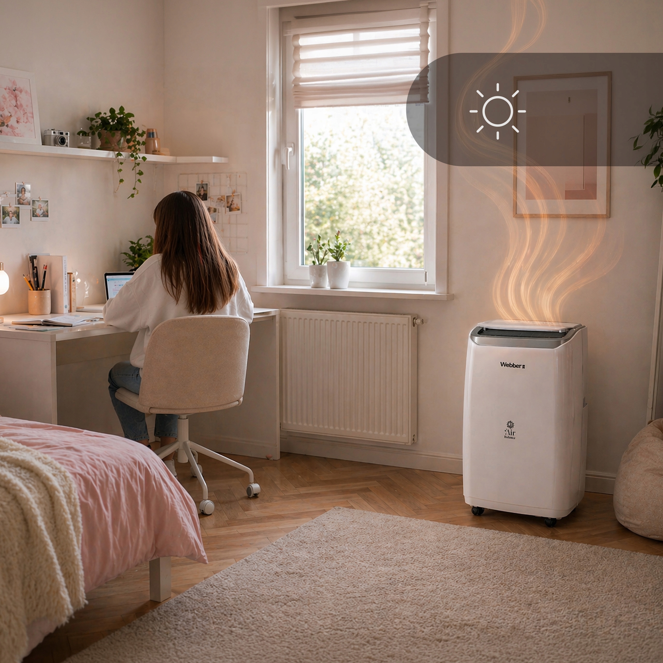 Klimatyzator Przenośny 16000BTU 4w1 WIFI Grzanie Osuszacz Do 59m²