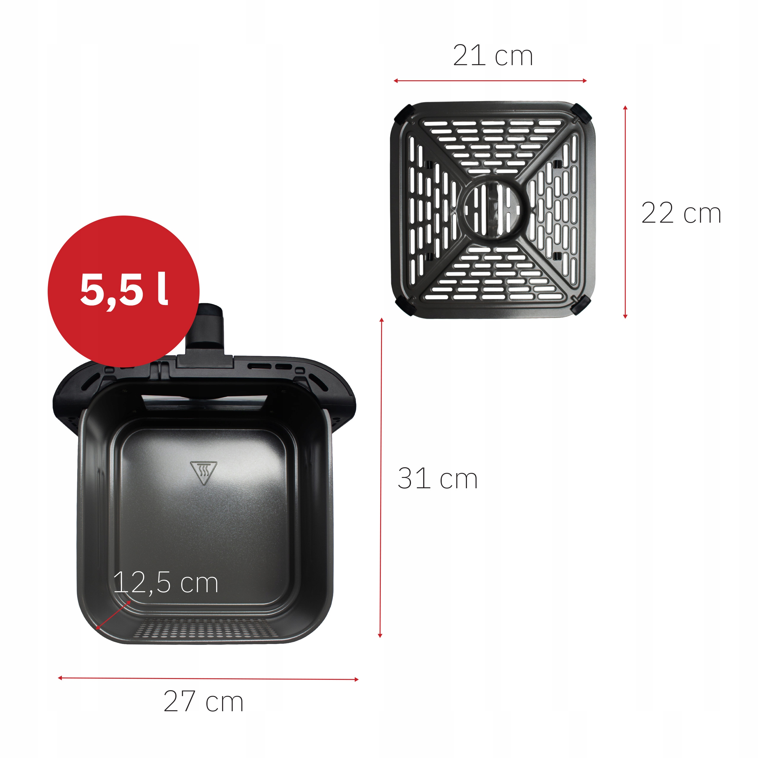 Frytkownica Podwójna Pionowa Beztłuszczowa Air Fryer 2800W 11l XXL