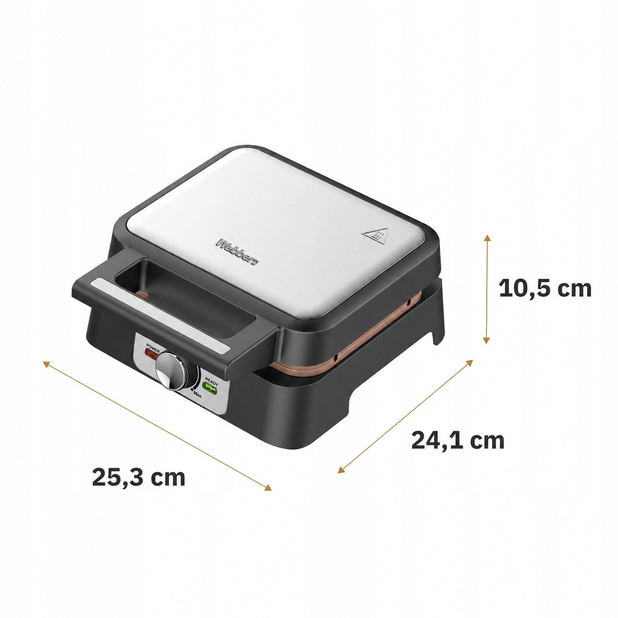 Gofrownica WM16 1600W Ceramiczna XXL Inox Regulacja Temperatury