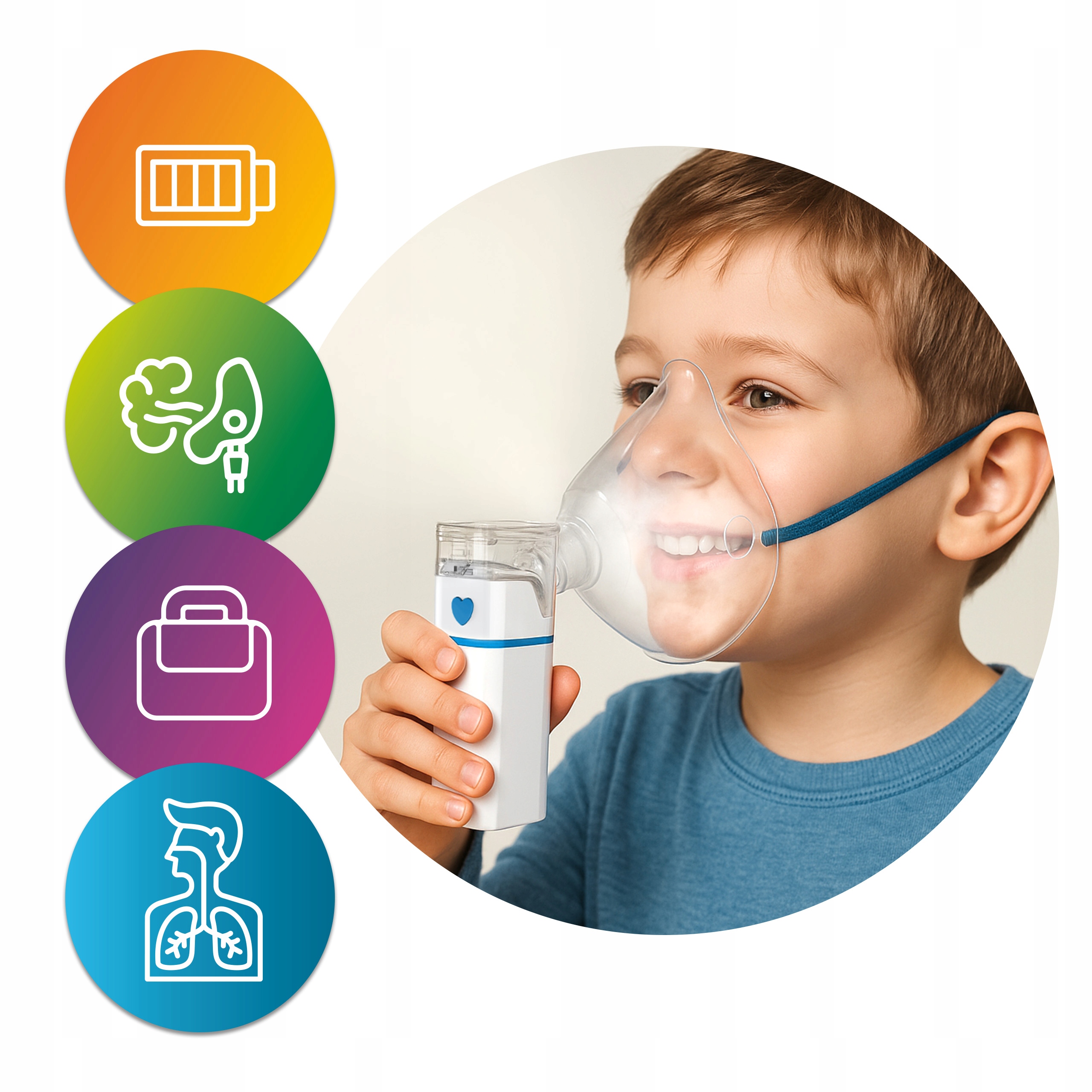 INHALATOR NEBULIZATOR Dla Dzieci I DOROSŁYCH -PRZENOŚNY Na Akumulator Cichy
