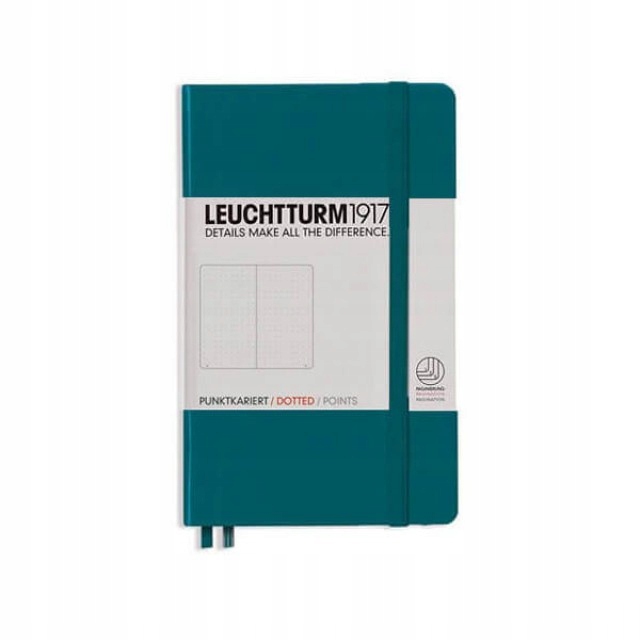 Leuchtturm1917 Medium Notitieboek – Zacht Kaft – A5 – 123 Genummerde Pagina’s – Met Inhoudsopgave & Stikkerlabels – Zwarte Stippen