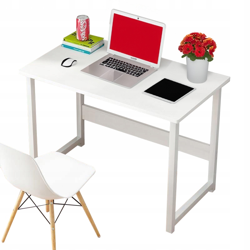 BIURKO KOMPUTEROWE BIAŁE STOLIK POD LAPTOP KOMPUTER STYL SKANDYNAWSKI