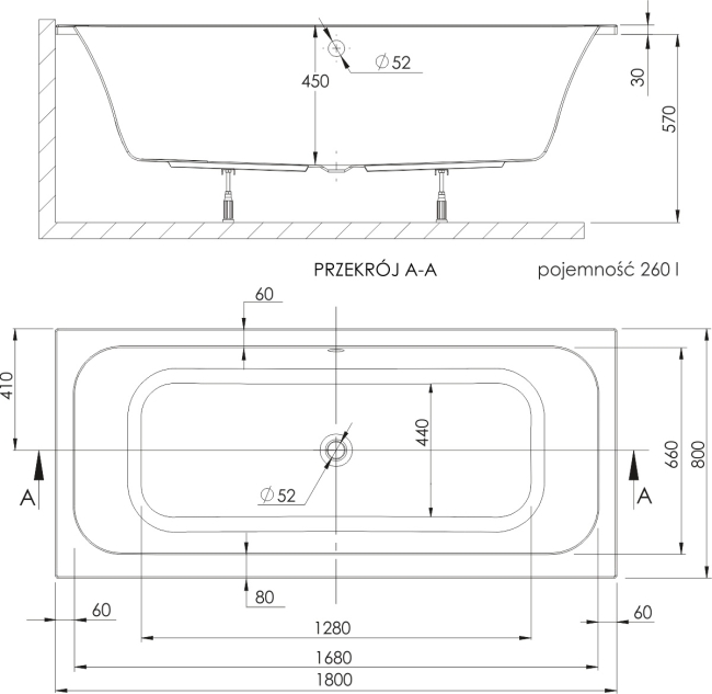 Wanna z hydromasażem prostokątna VESSA DUO 180x80 jacuzzi spa Polska