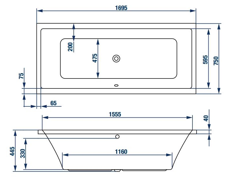 Wanna prostokątna akrylowa Polska 170x75 + nogi 5 lat gwarancji