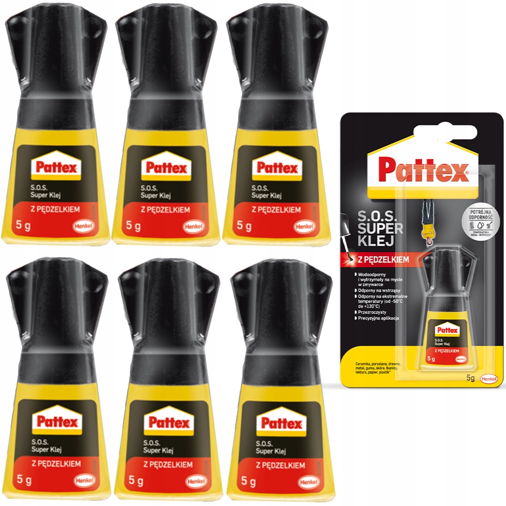 6x Pattex S.O.S. Klej Z Pędzelkiem Uniwersalny - Pattex | Sklep EMPIK.COM