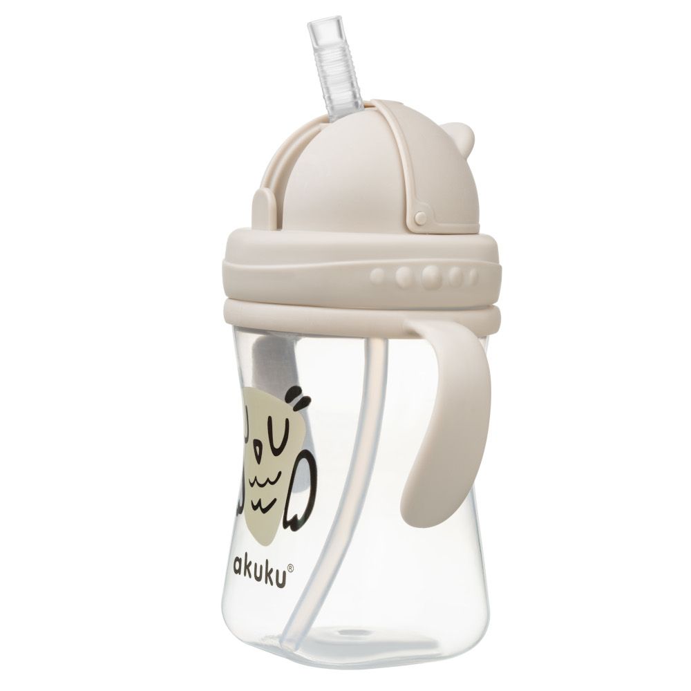 bidon akuku kubek z rurką dla dzieci 300 ml z sową